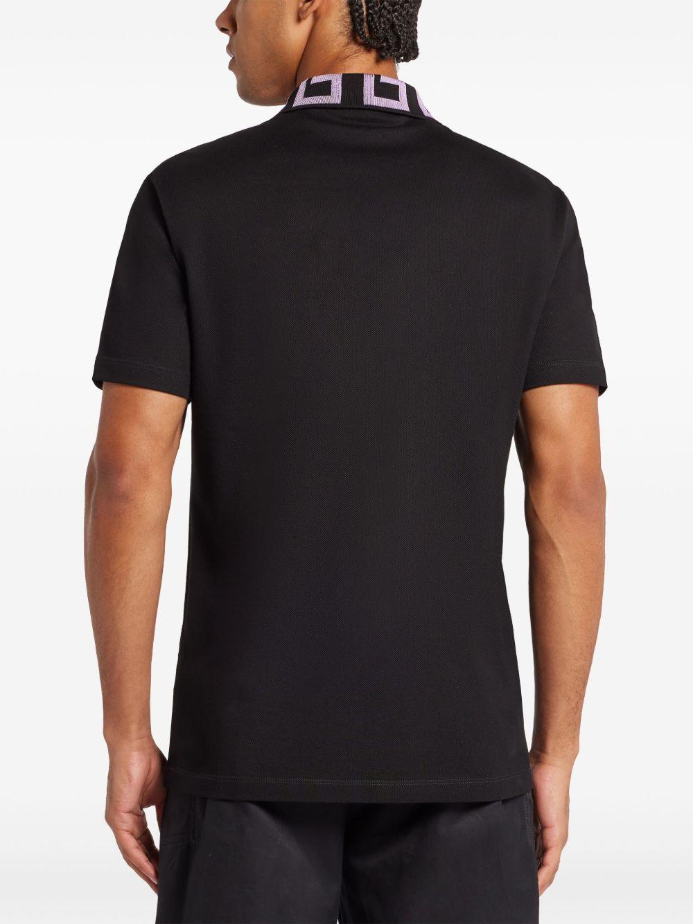 Medusa-embroidered polo shirt Product Image