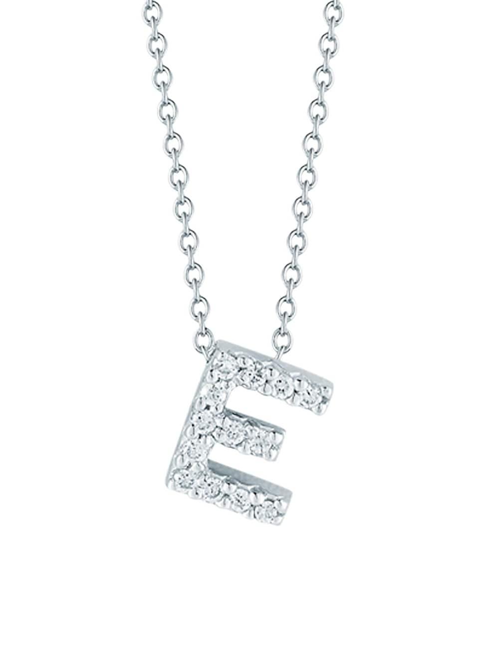 Womens Tiny Treasures 0.08 TCW Diamond & 18K White Gold Initial Necklace Product Image