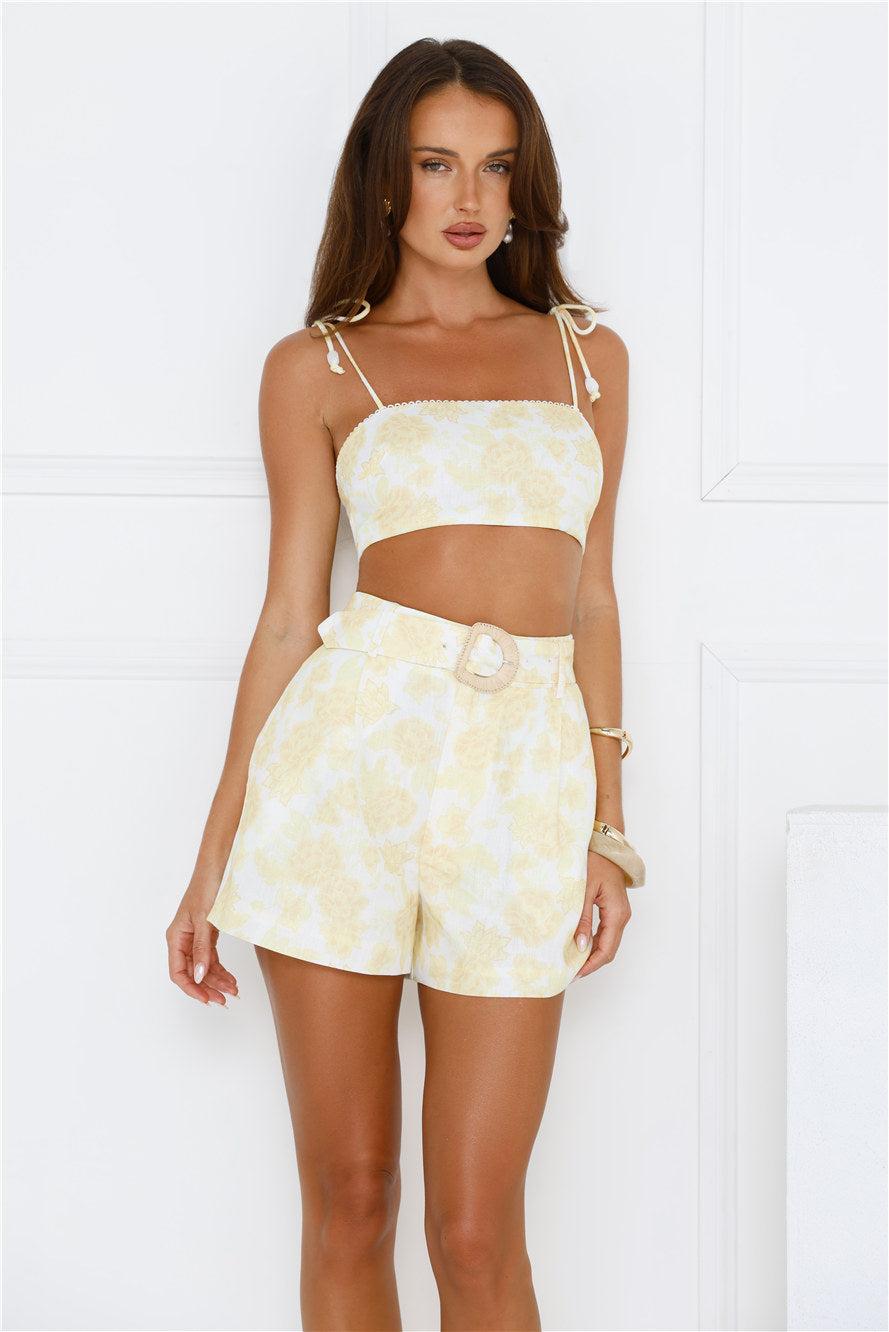 Balmy Nights Ribbed Top White Product Image