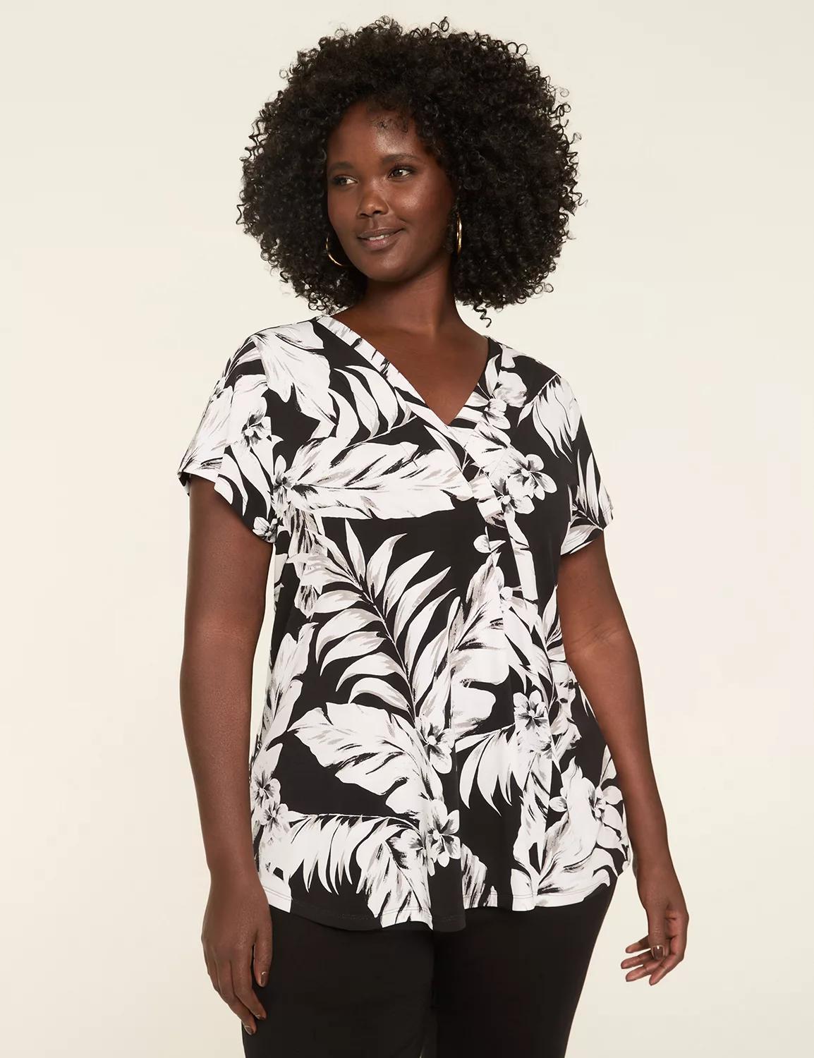 Cap-Sleeve Pleat-Front Top Product Image