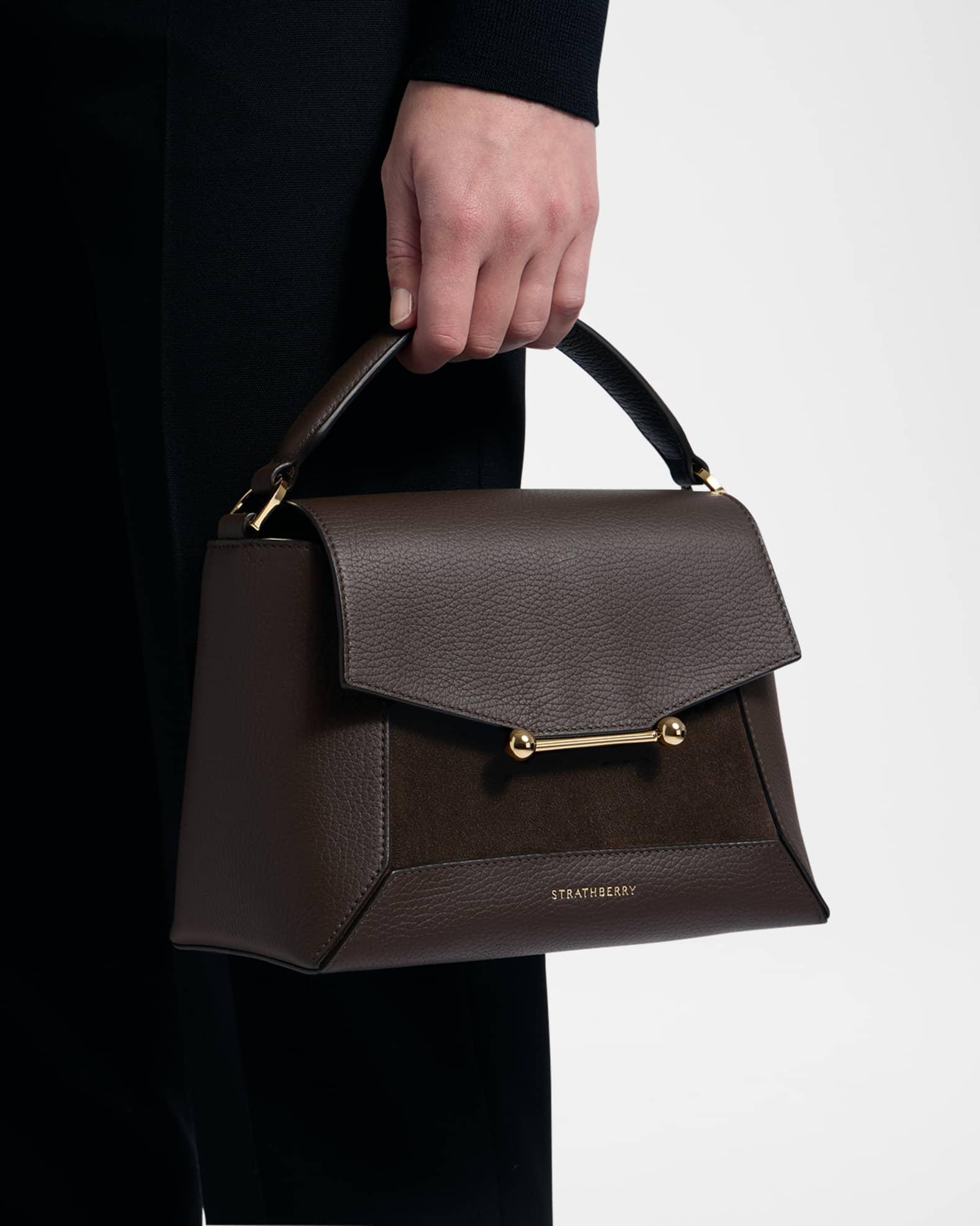 Mosaic Grain Leather Top-Handle Bag Product Image