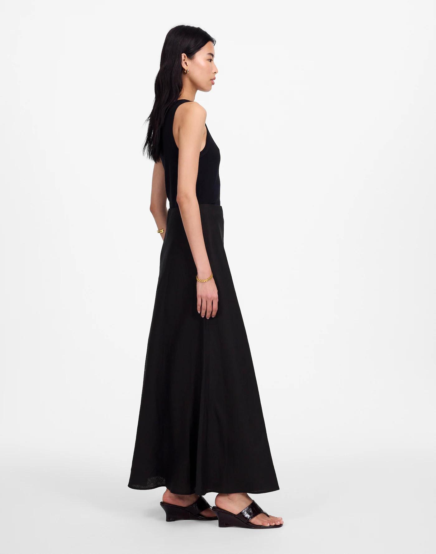Linen Maxi Slip Skirt Product Image