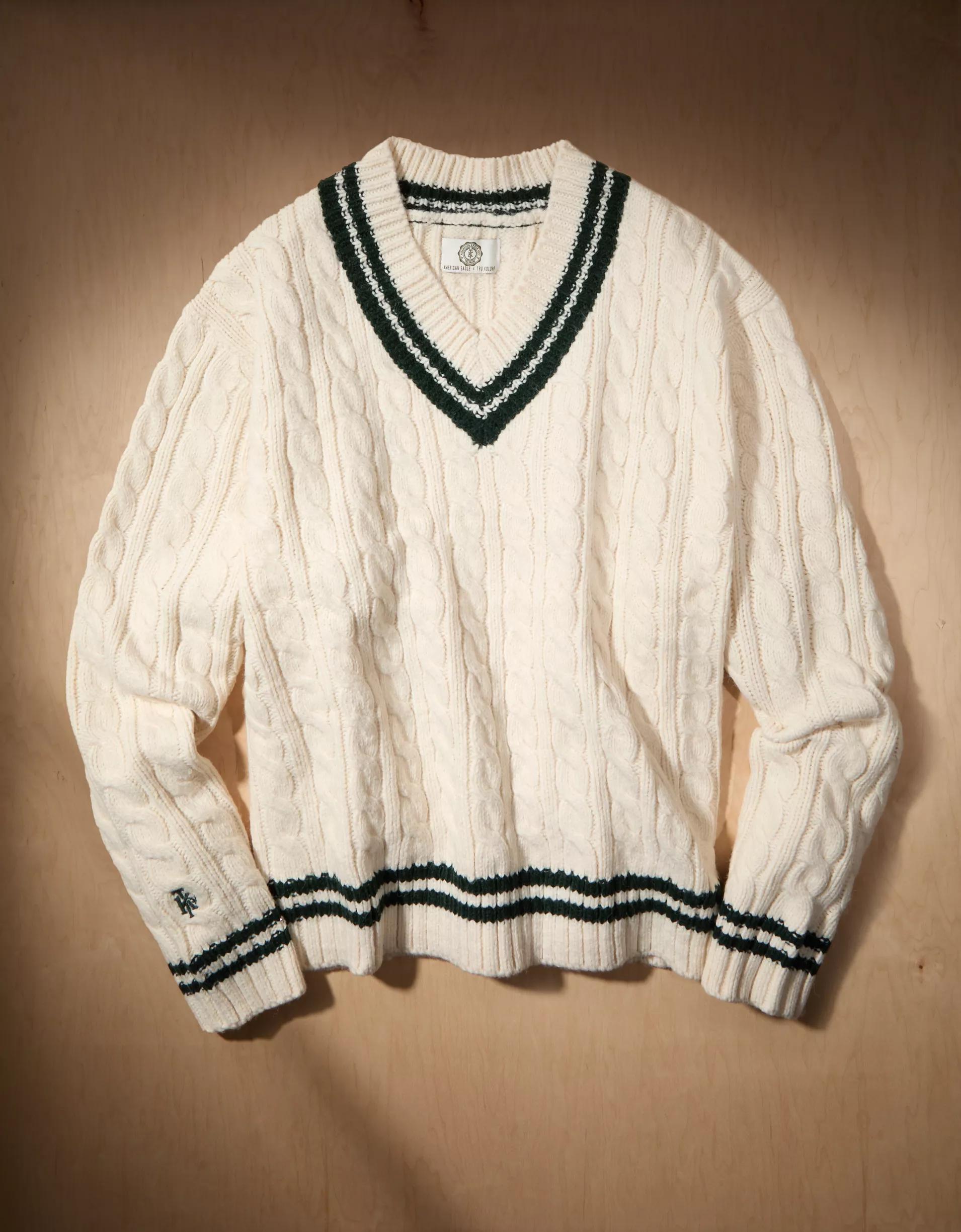 AE x Tru Kolors Cable Knit Cricket Sweater Product Image