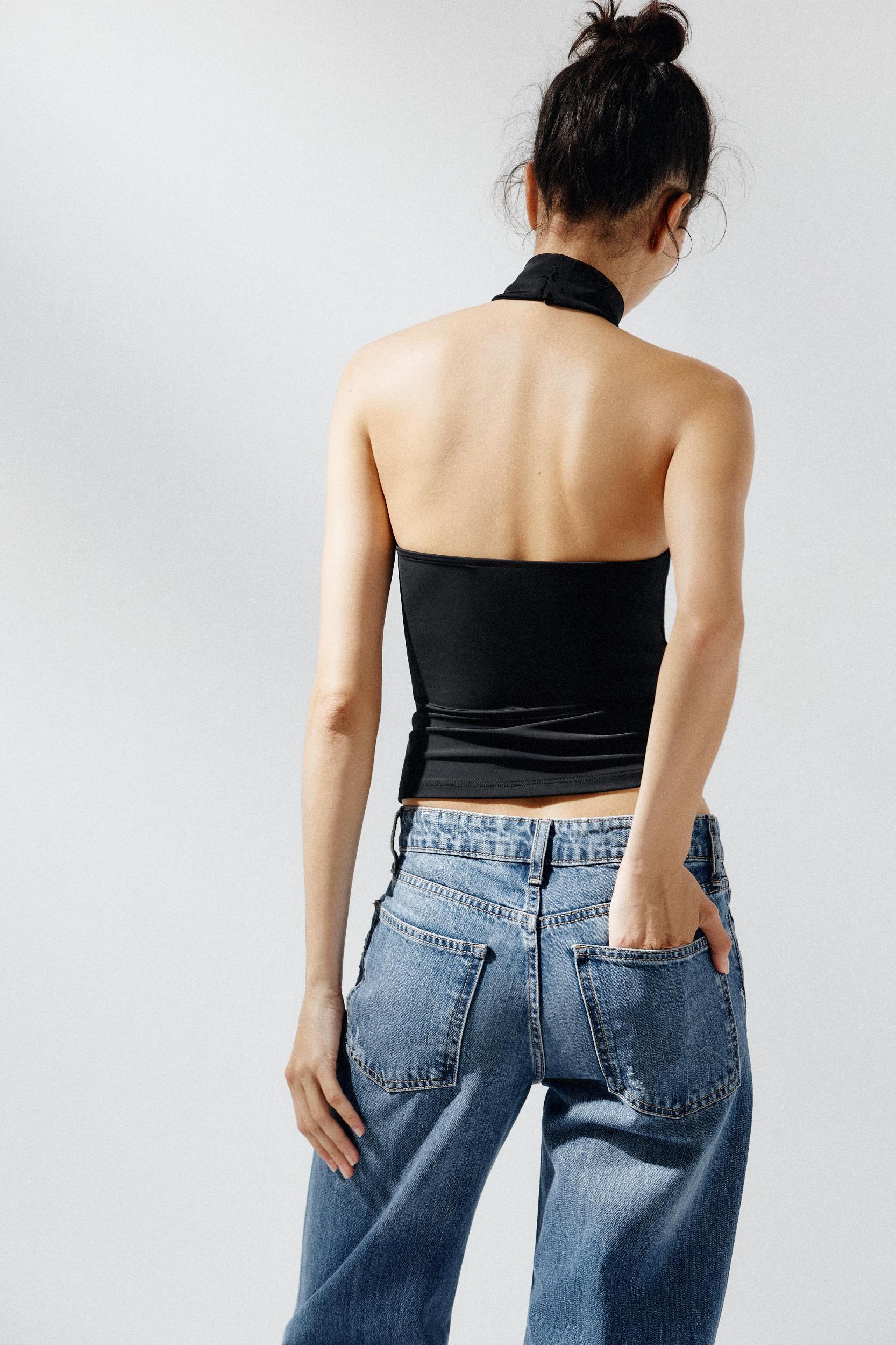 POLYAMIDE HALTER TOP Product Image