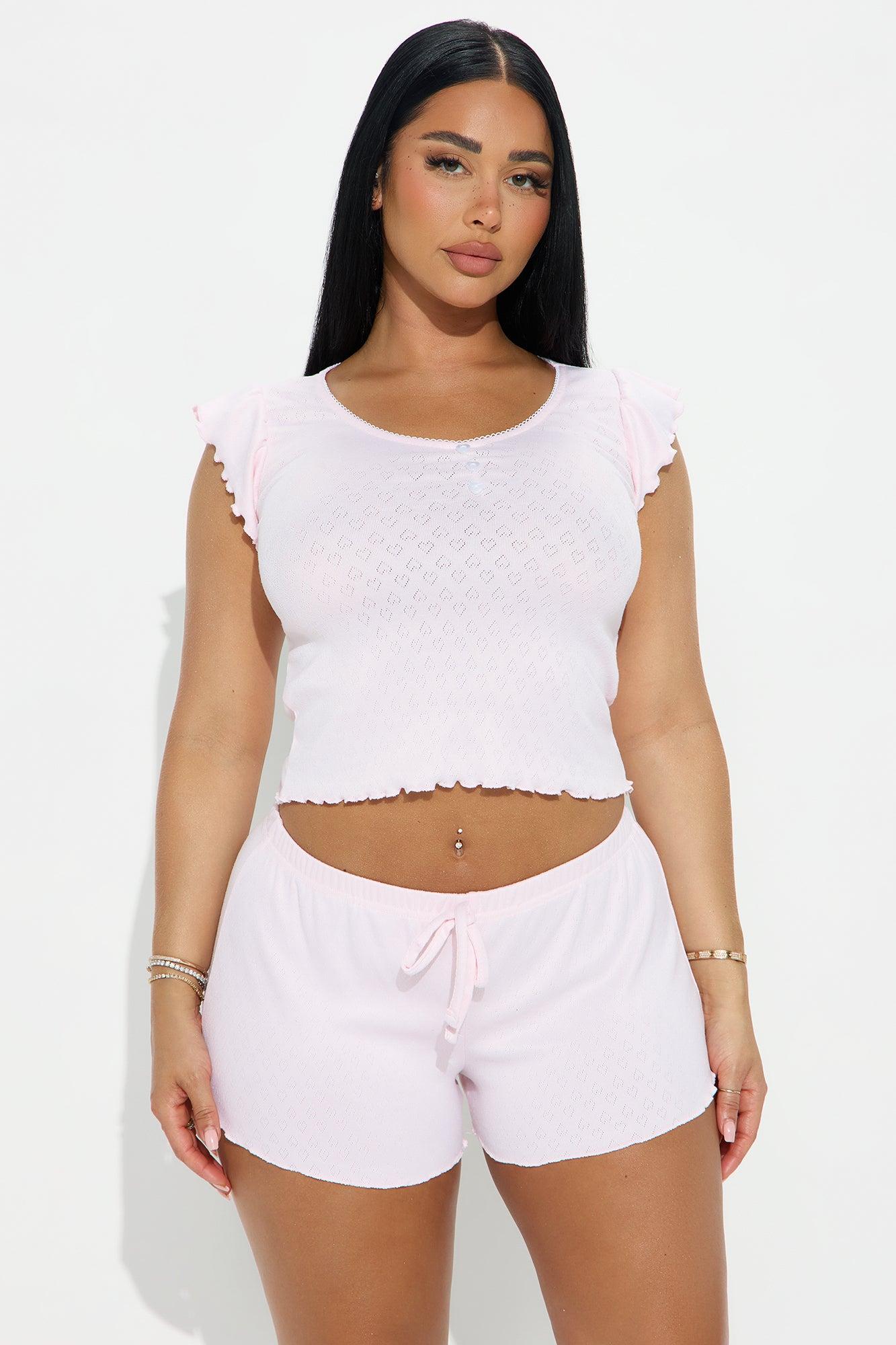 Sleepy Romance Pointelle PJ Short Set - Pink Product Image