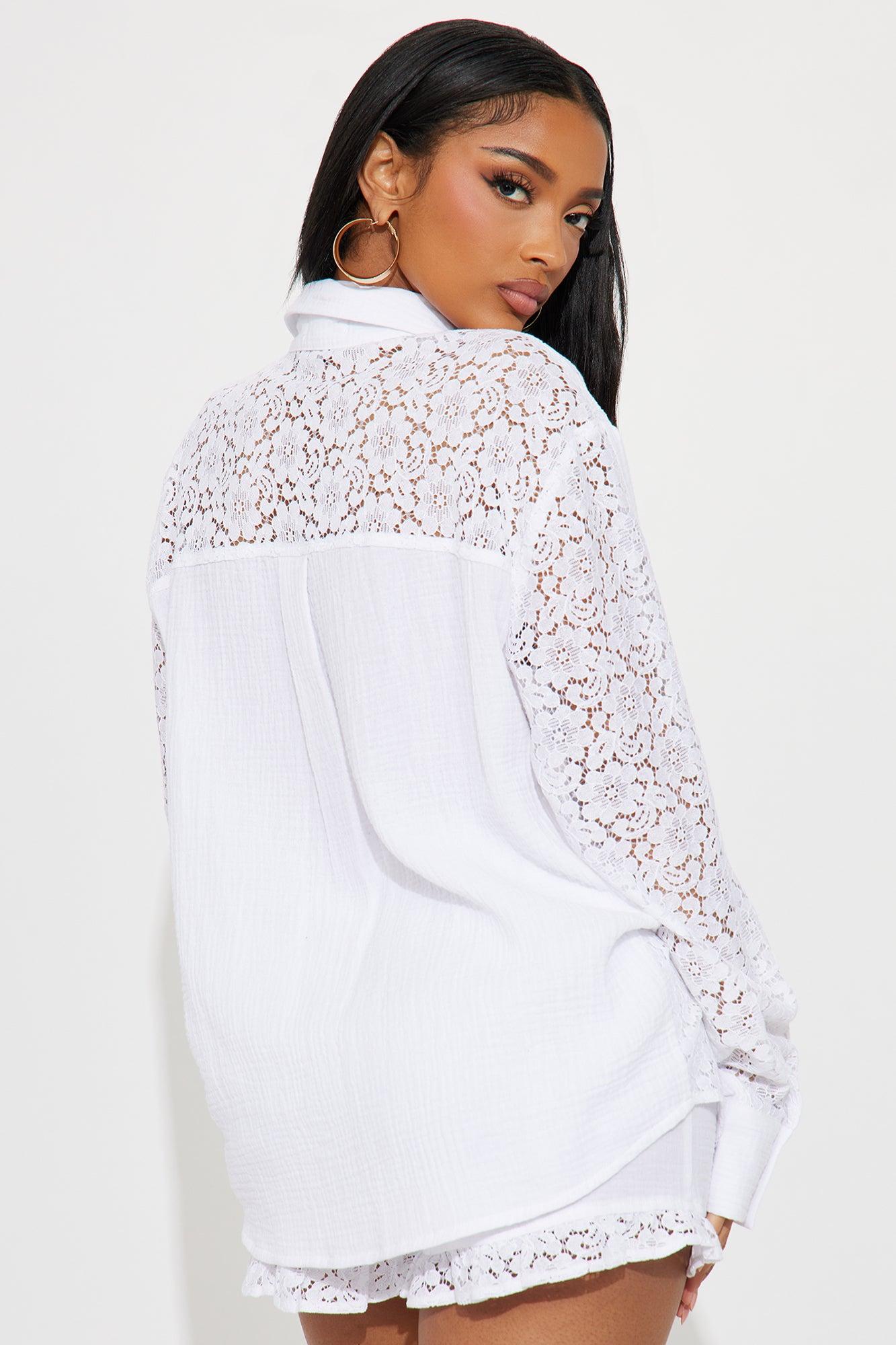 Layla Lace Short Set - White Product Image