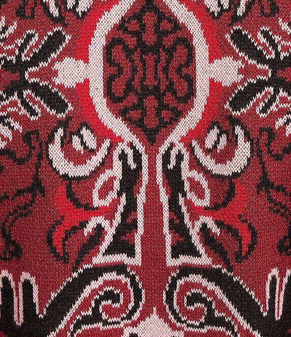 Chelsea & Violet Nova Fair Isle Sweater Knit V-Neck Long Sleeve Button Front Tie Waist Cardigan Product Image