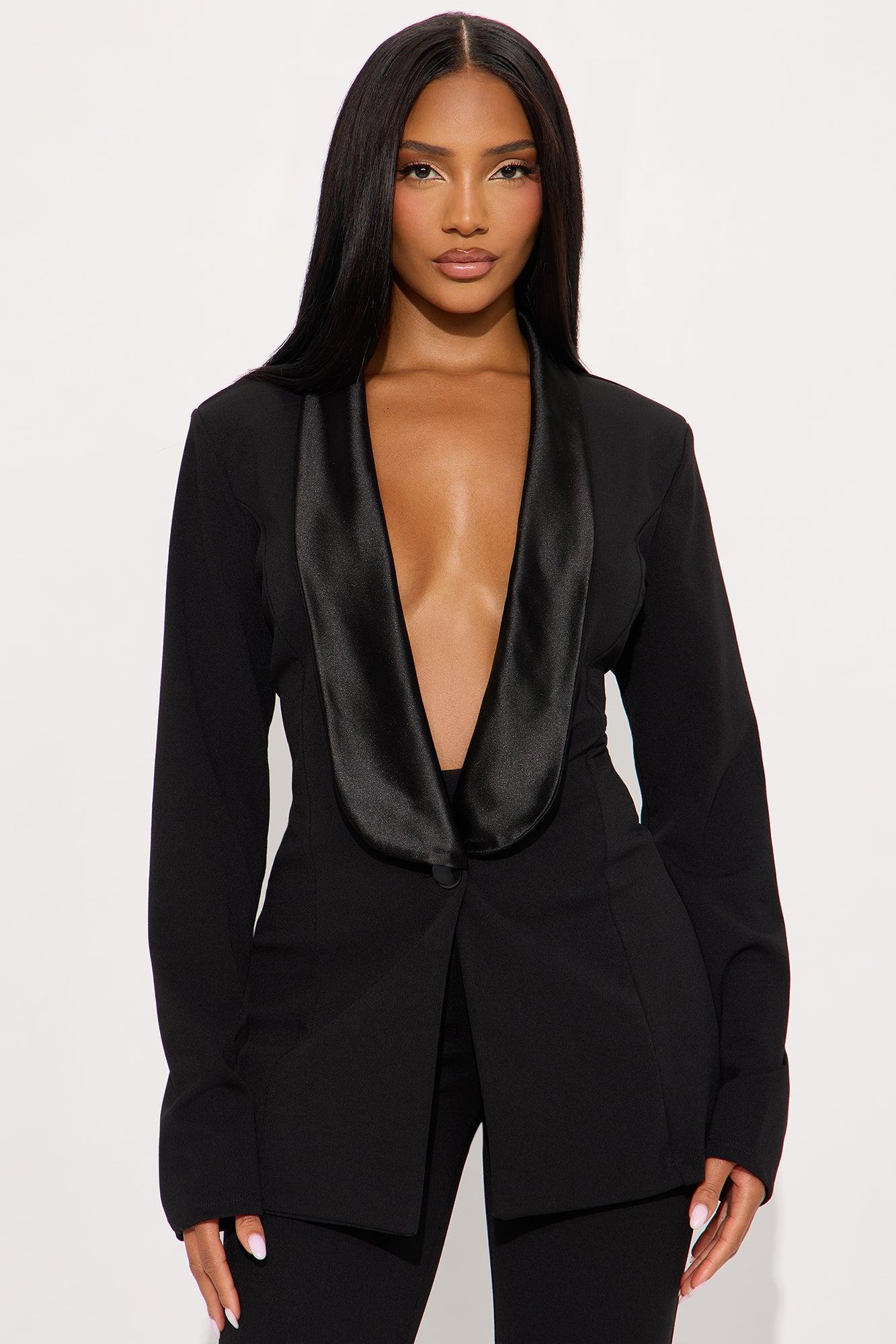 Ella Blazer Pant Set - Black Female Product Image