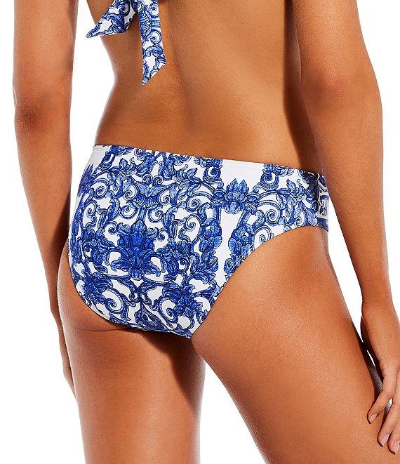 Antonio Melani Ornate Border Bonded Ruffle V-Neck Tie Back Bralette Swim Top Product Image