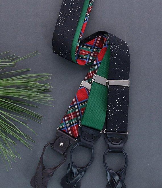 Trafalgar Mystere Metallic Polka Dot Silk Button End Suspenders Product Image