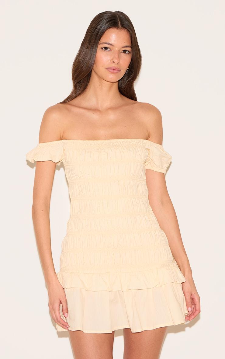 Cream Corset Detail Tie Shift Dress Product Image