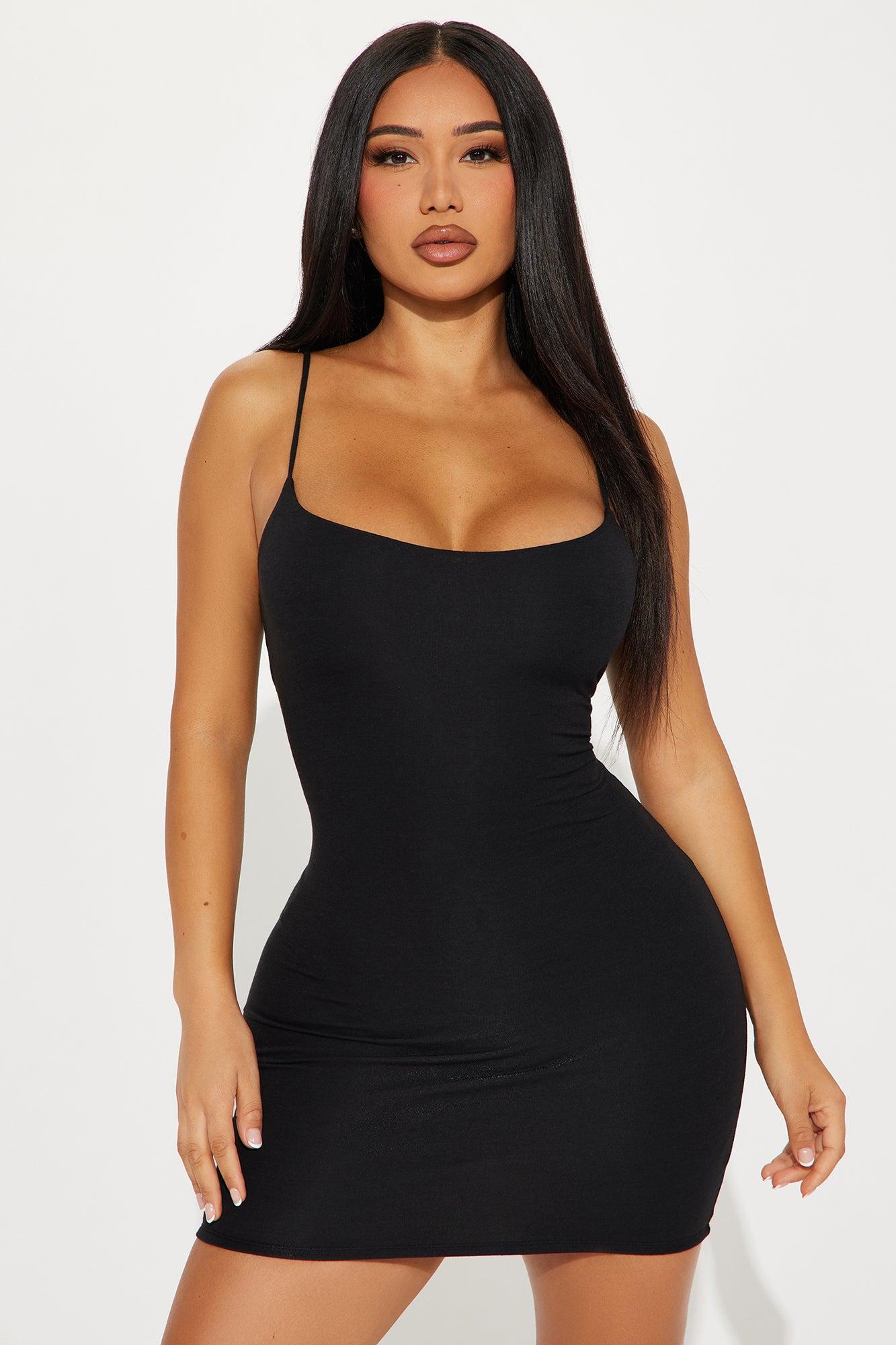 Colleen Double Lined Mini Dress - Black Product Image