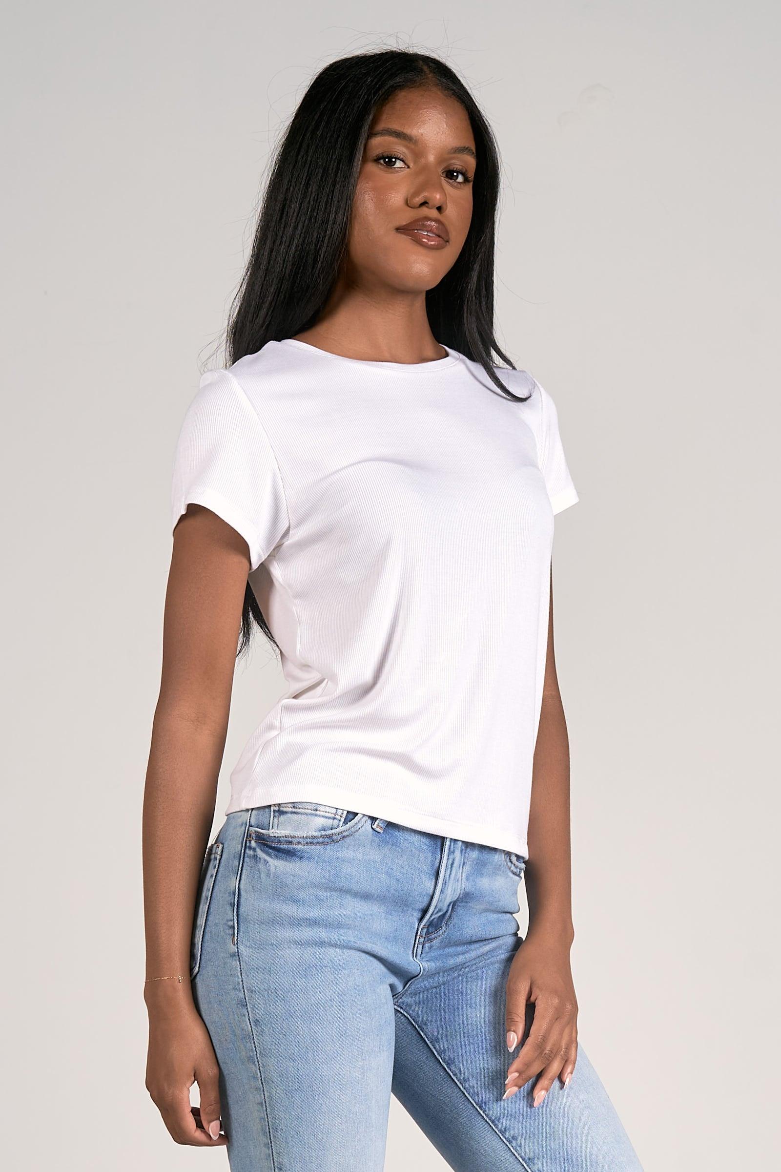 Short Sleeve White crop Tee Product Image