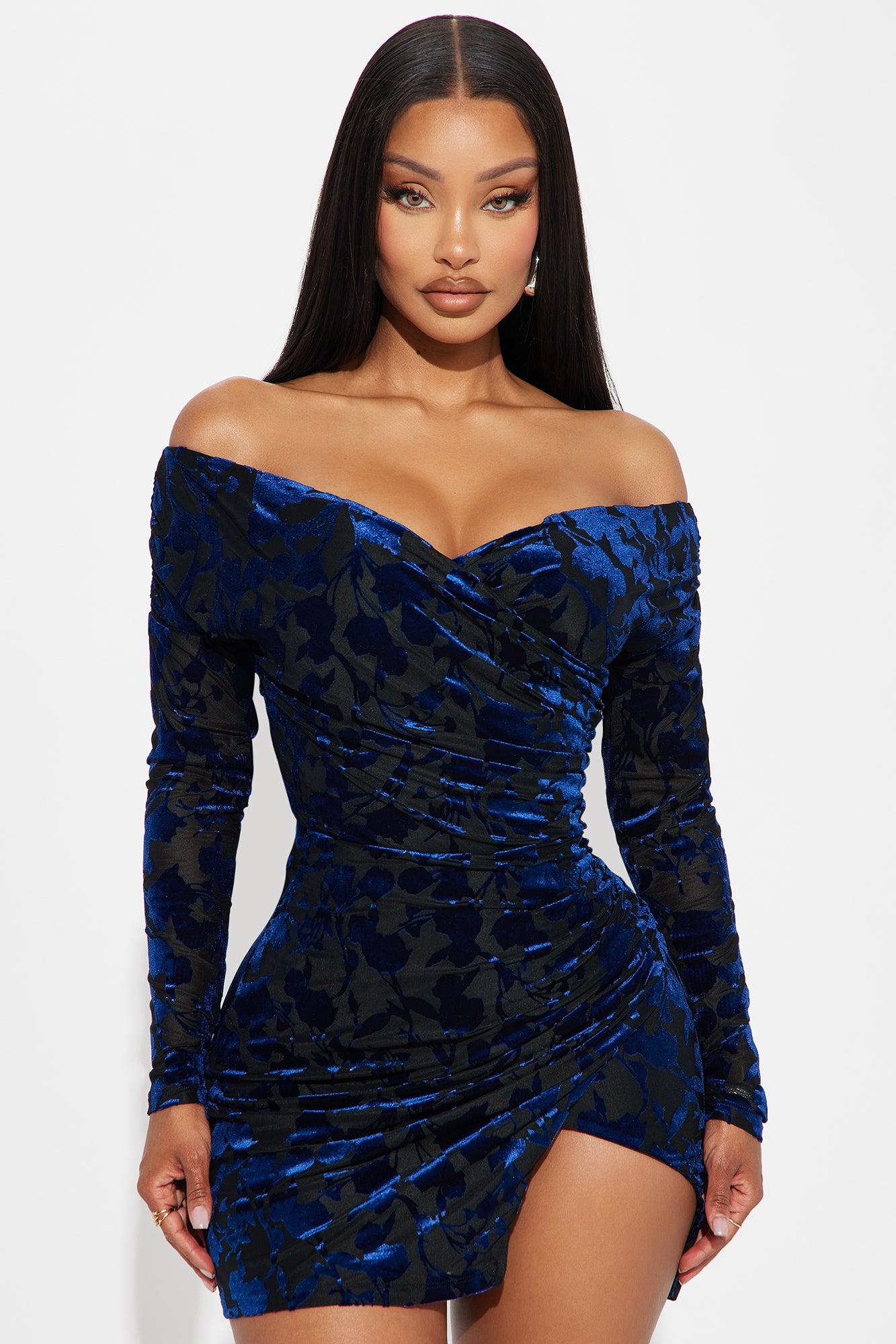 Abigail Mesh Mini Dress - Navy Product Image