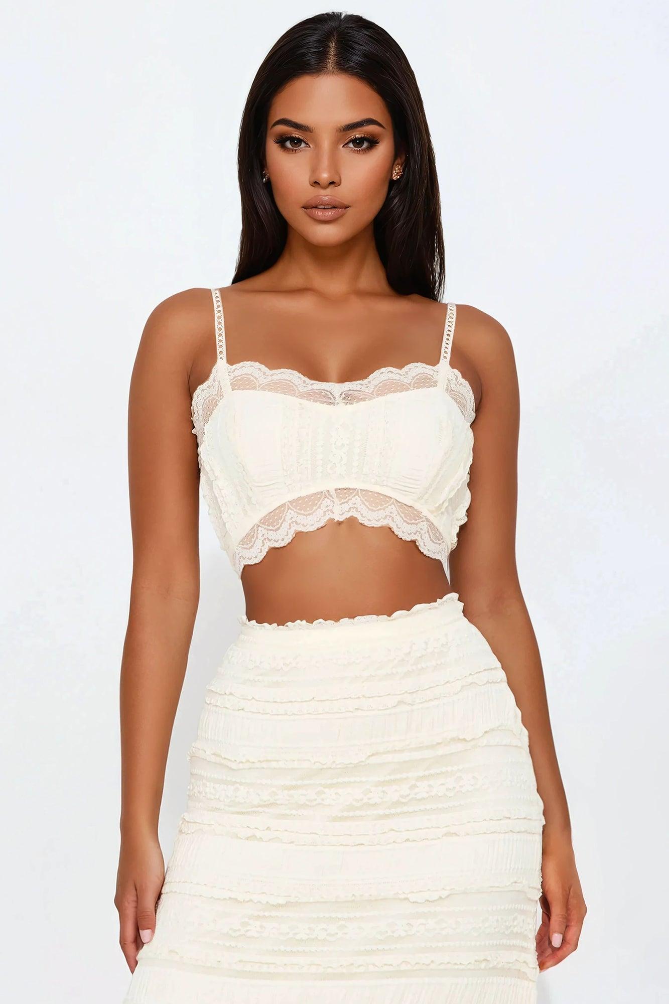 Amara Lace Skirt Set - Cream Product Image