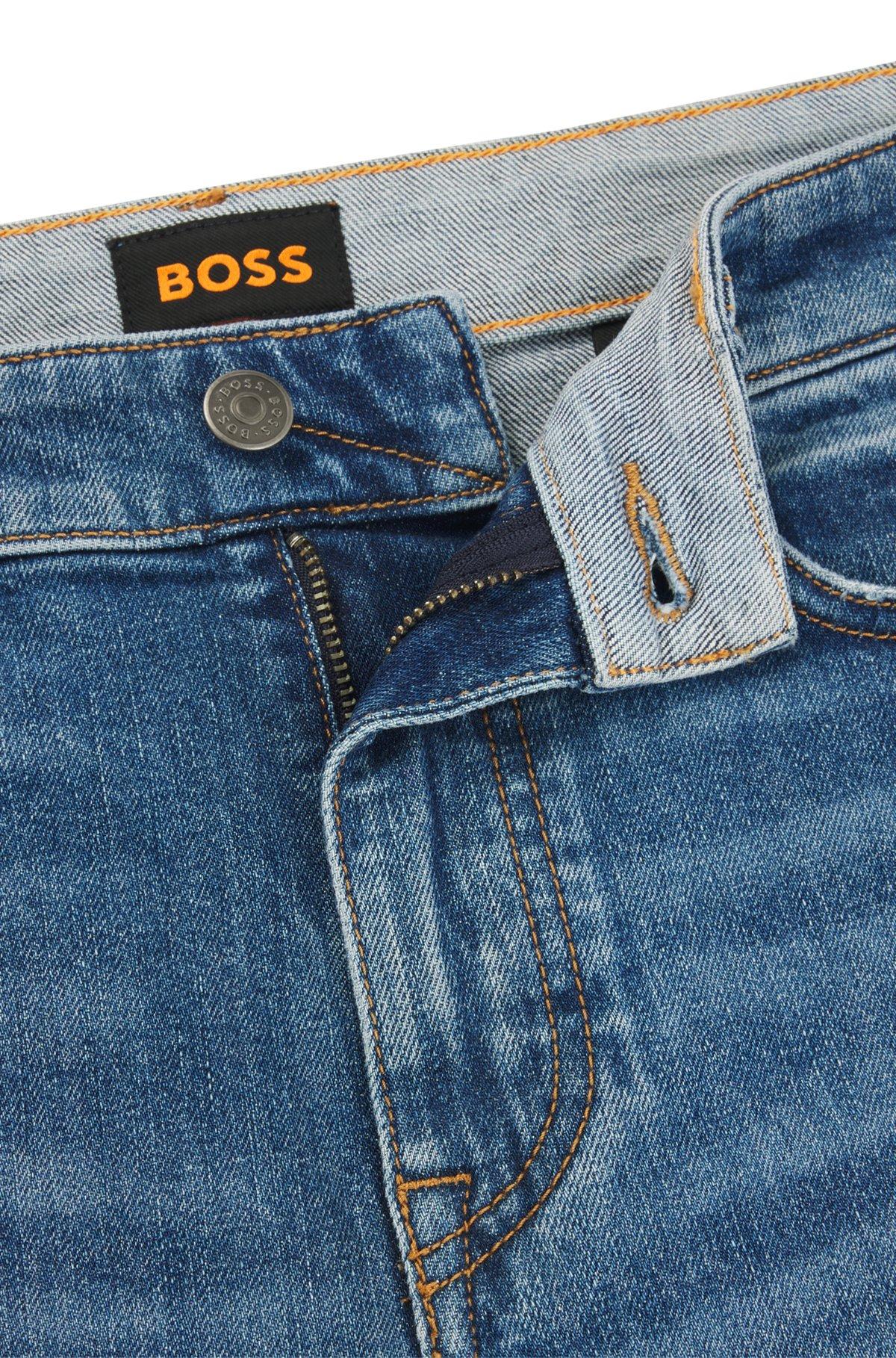 BOSS - Delaware slim-fit jeans in blue comfort-stretch denim - Blue Product Image