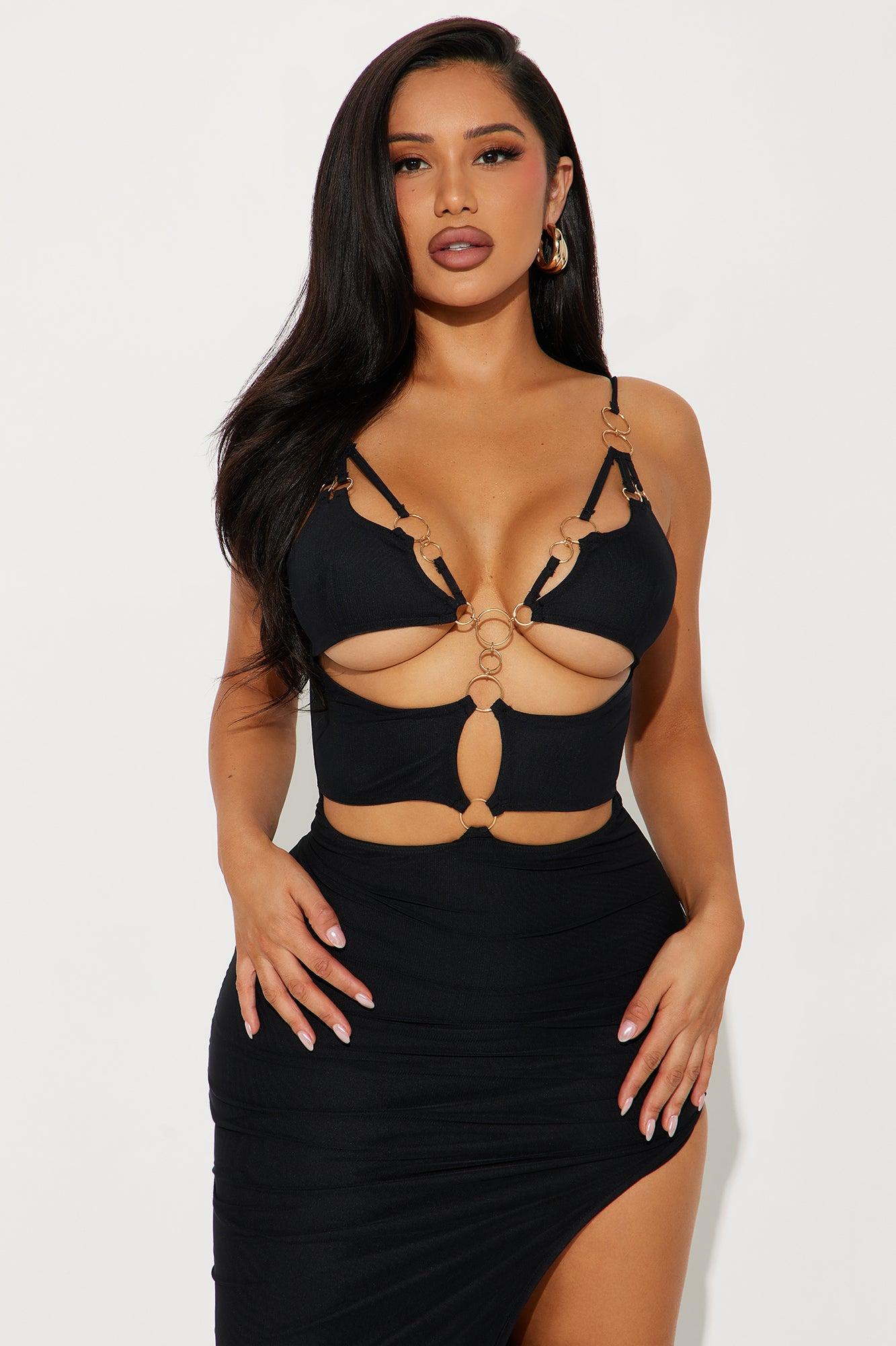 Aubrielle Mesh Maxi Dress - Black Product Image