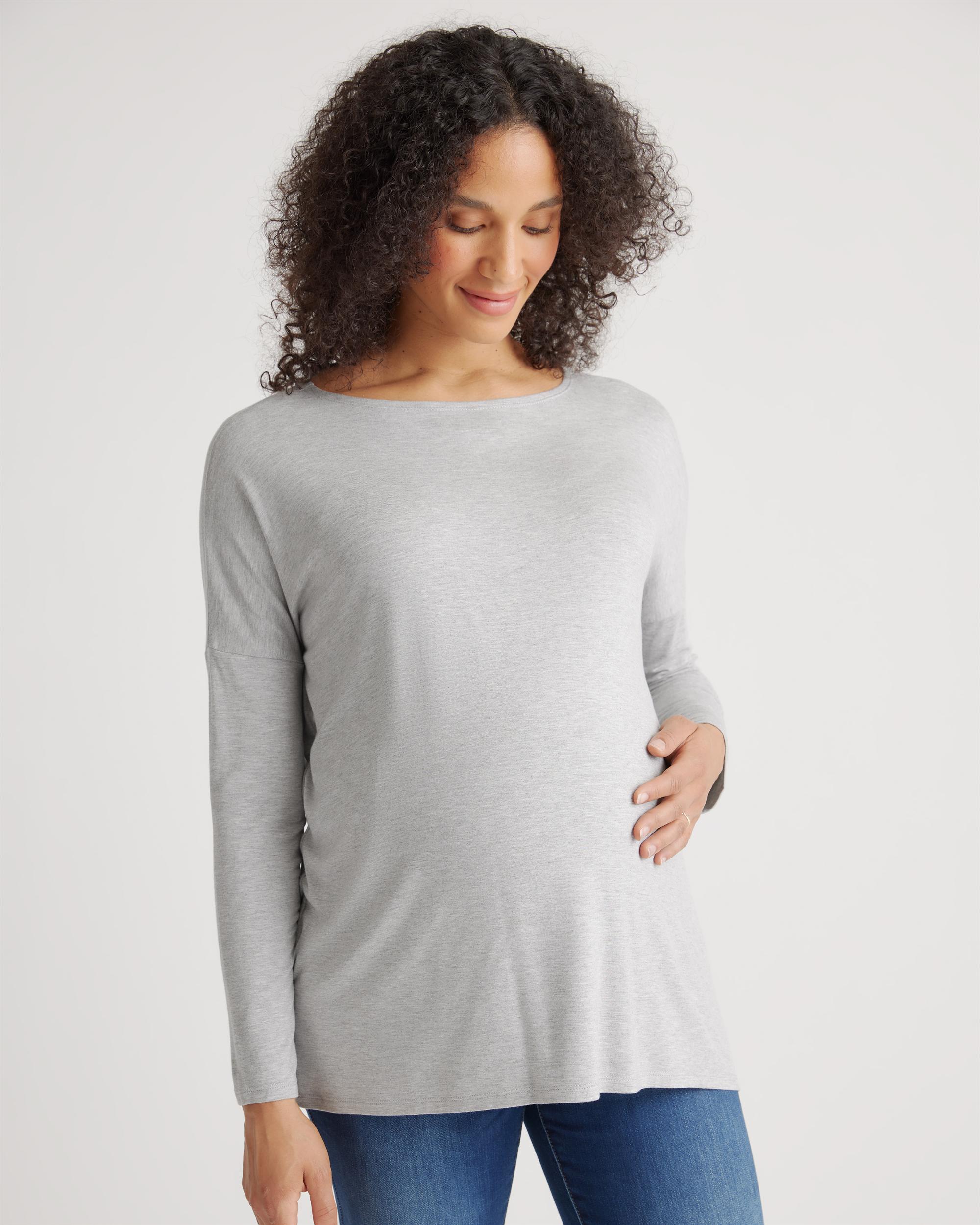 Quince | Women's Bamboo Jersey Maternity Long Sleeve T-Shirt Product Image