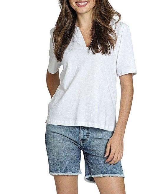 APNY Knit V-Neck Short Sleeve Tee Product Image