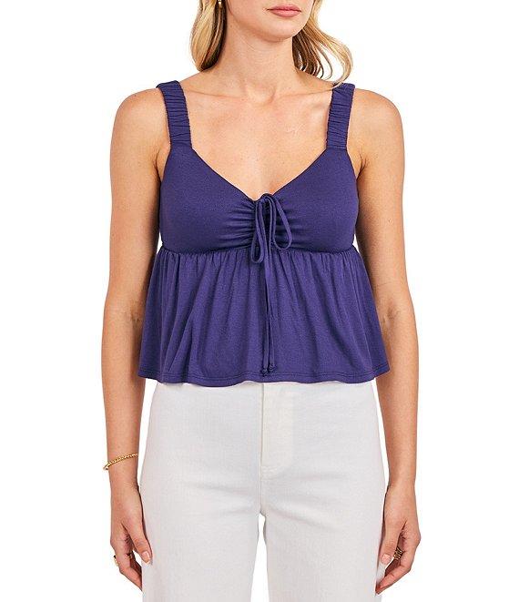 Sadie & Sage Shirred Front Cropped Tank Top Product Image