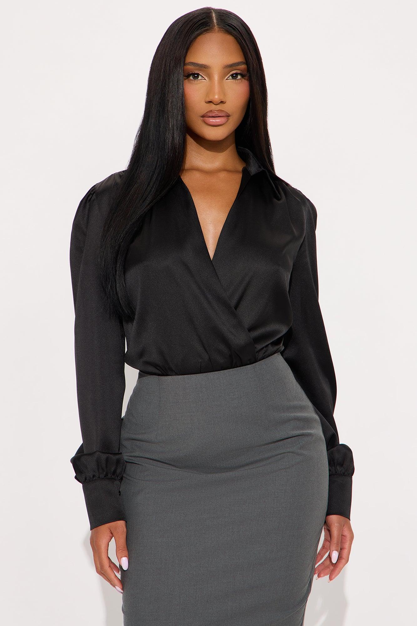 Playing Wicked Games Satin Bodysuit - Black Female Product Image