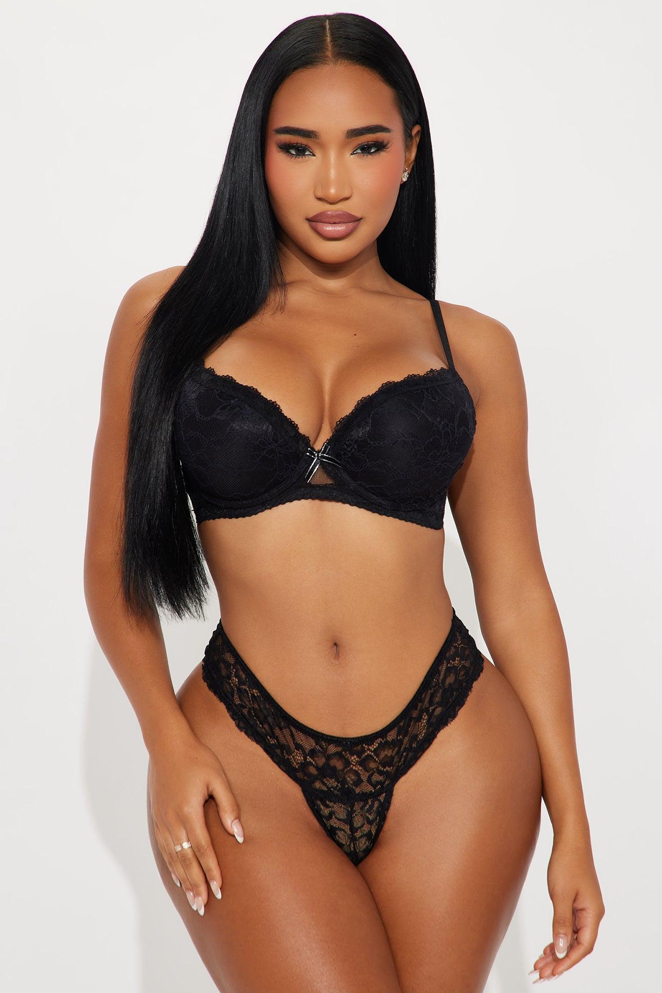 Just A Peek Lace Floral Lined Bra - Black Female Product Image