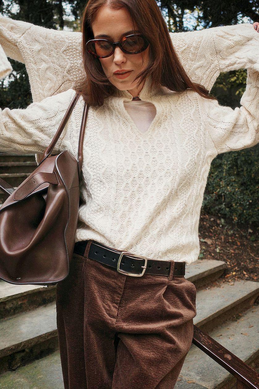 Cable Knit Chunky Sweater Product Image