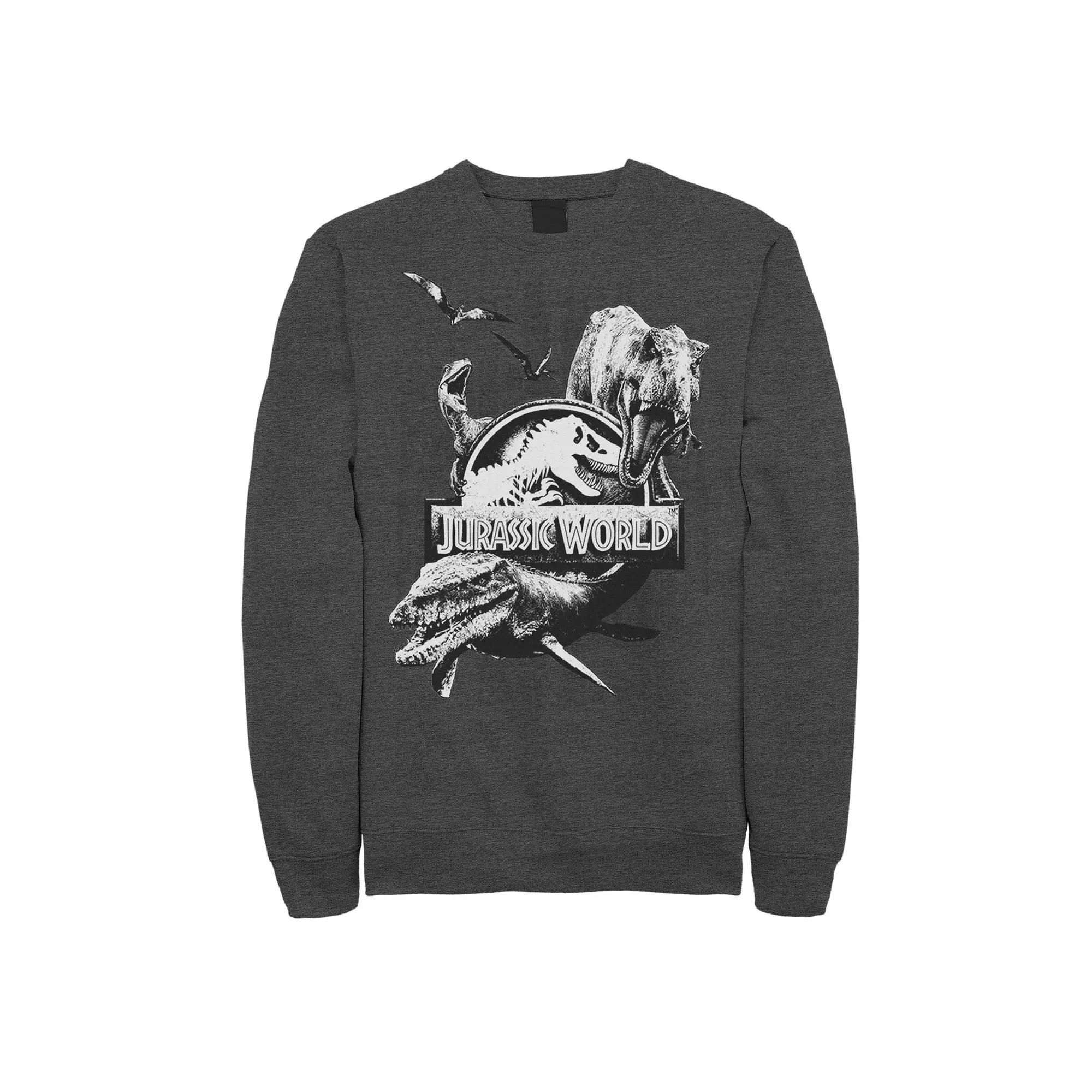 Men's Jurassic World Two Dino Collage Grunge Logo Fleece,  Product Image