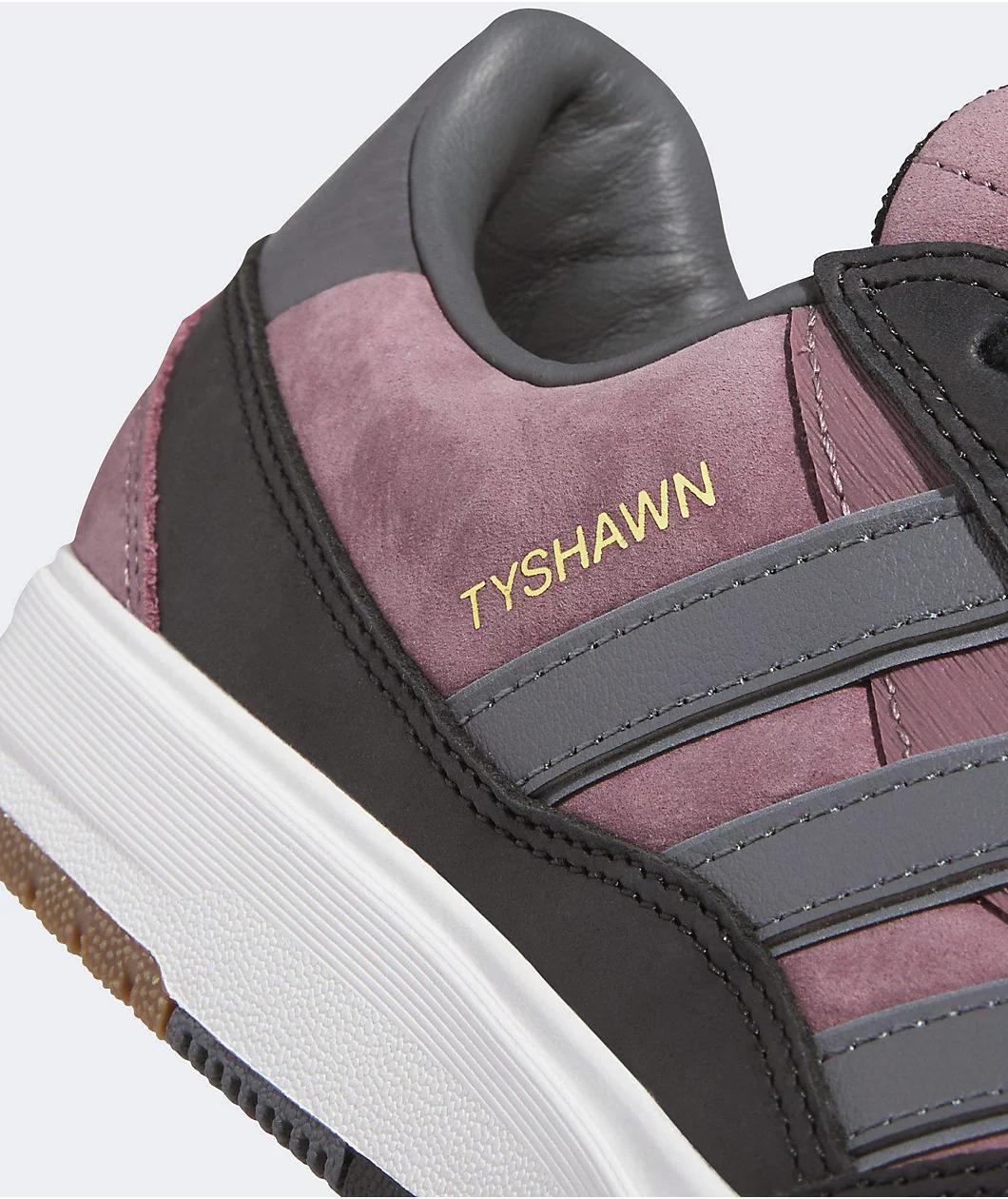 adidas Tyshawn II Shadow Fig, Core Black, & Charcoal Solid Grey Skate Shoes Product Image