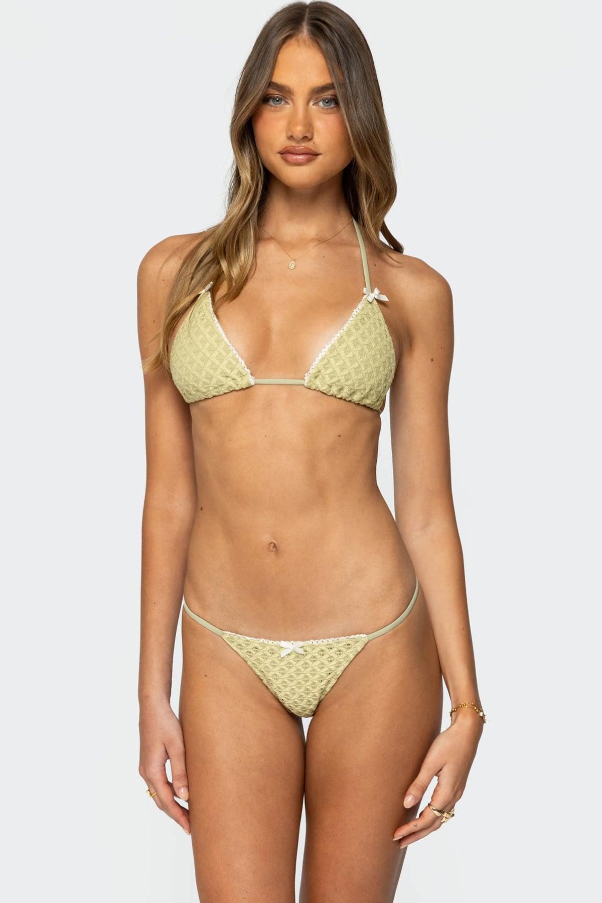 Anna Textured String Bikini Bottom Product Image