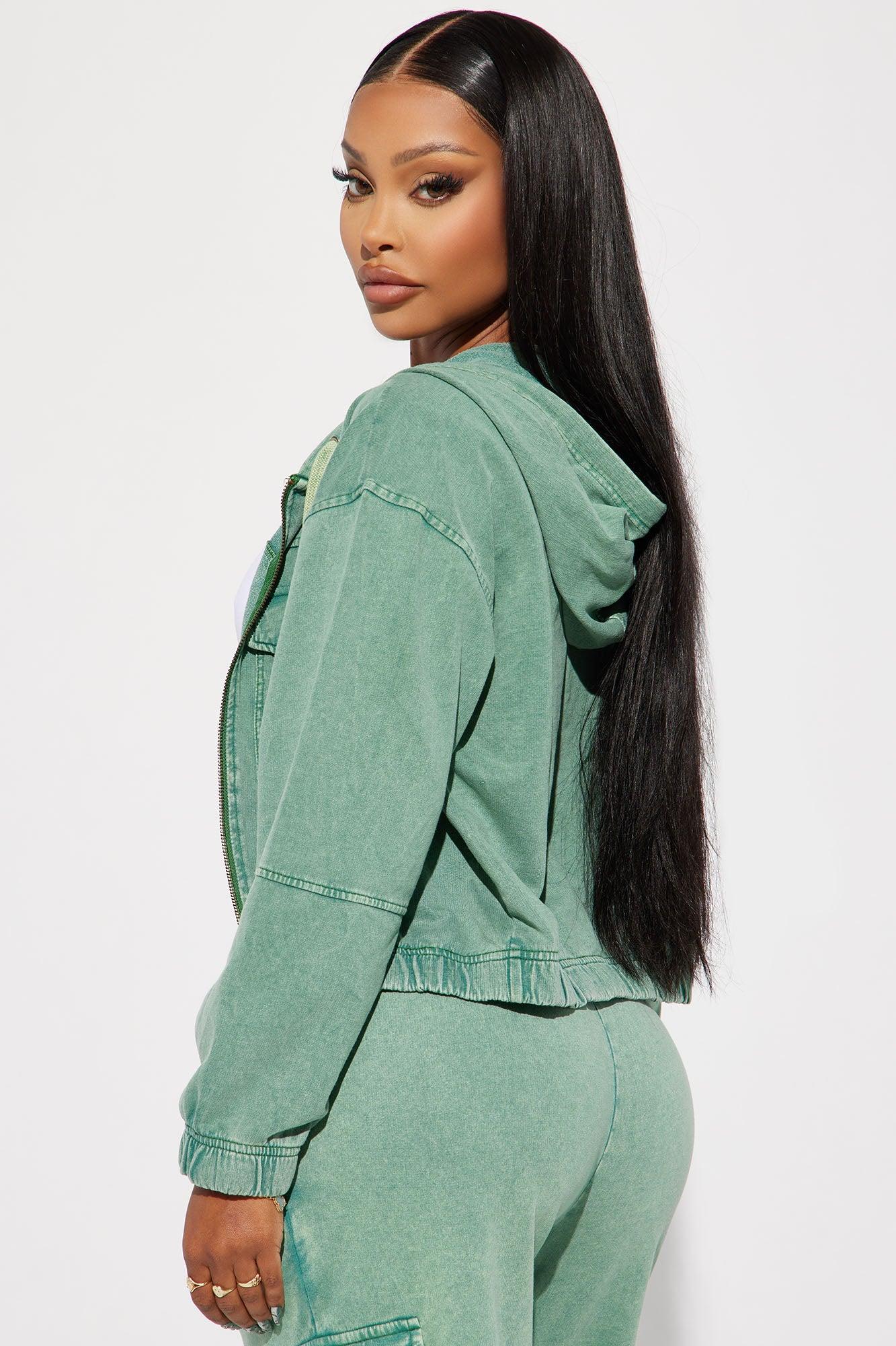 Fiona Fleece Lounge Jacket - Green Product Image