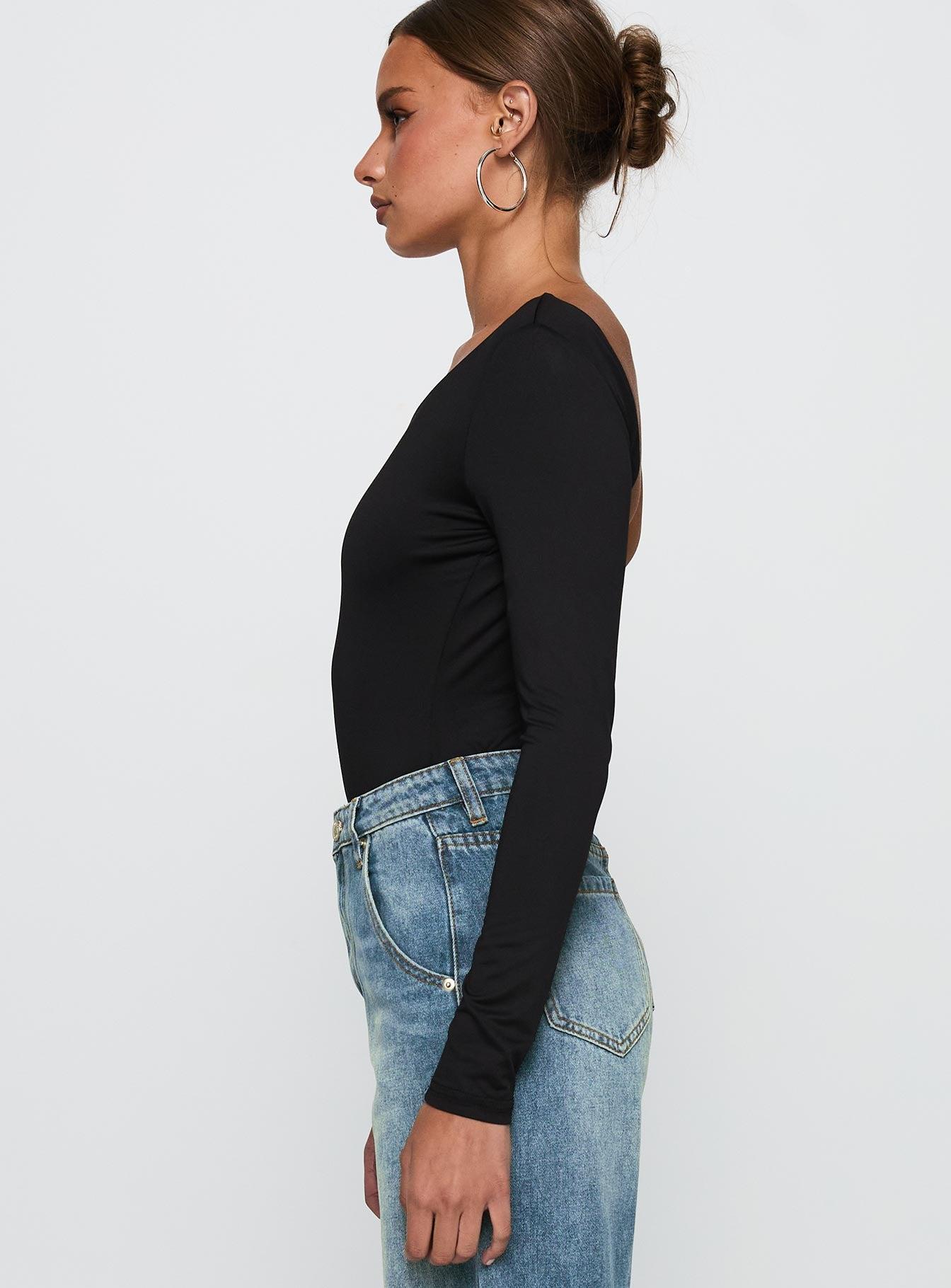 Look This Good Backless Bodysuit Black Product Image