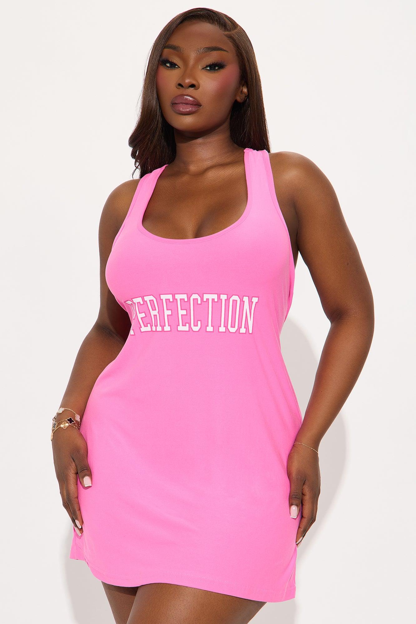 I Am Perfection PJ Sleep Dress - Pink Product Image