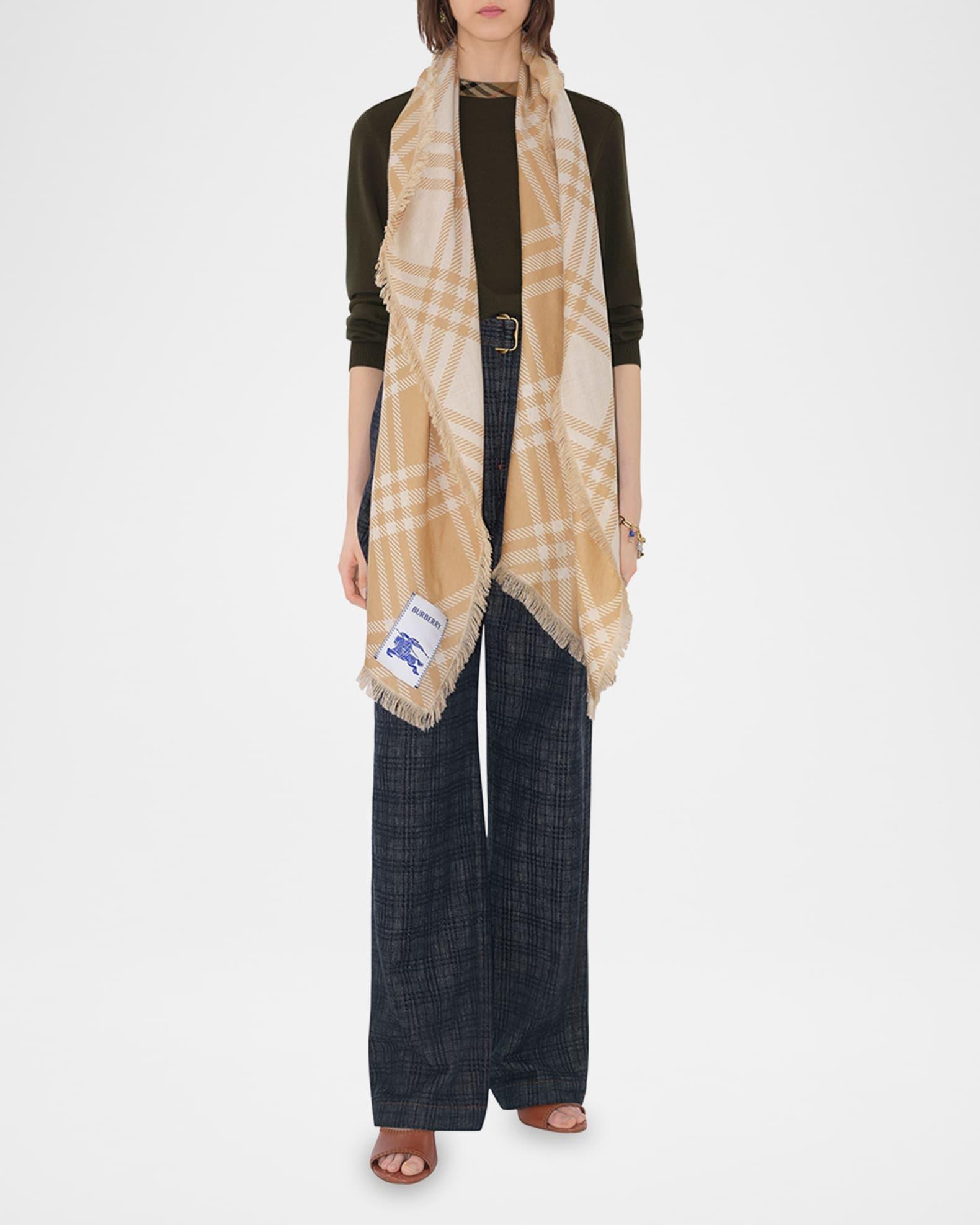Wool & Silk Check EKD Scarf Product Image
