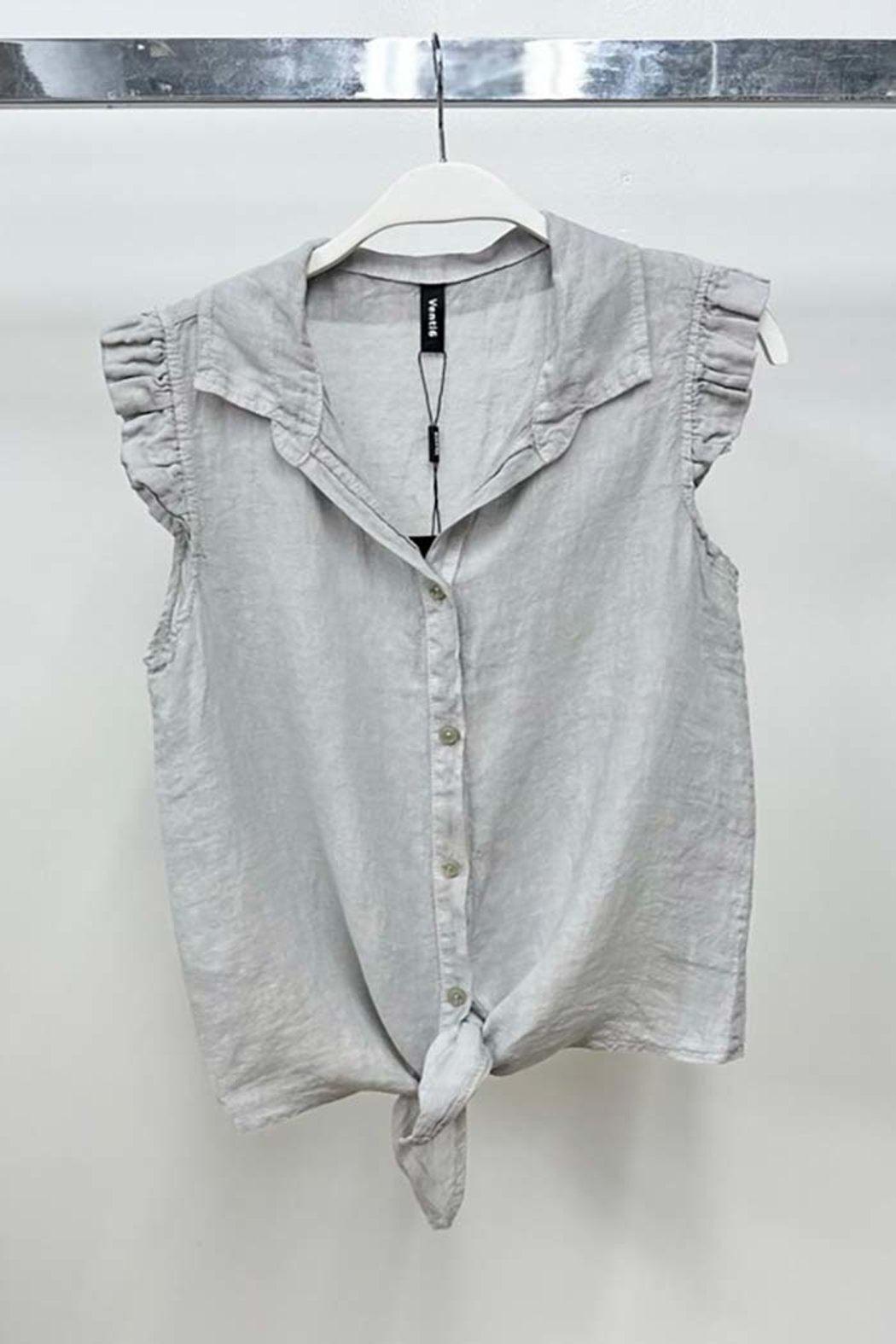 Chest Pocket Linen Top Product Image