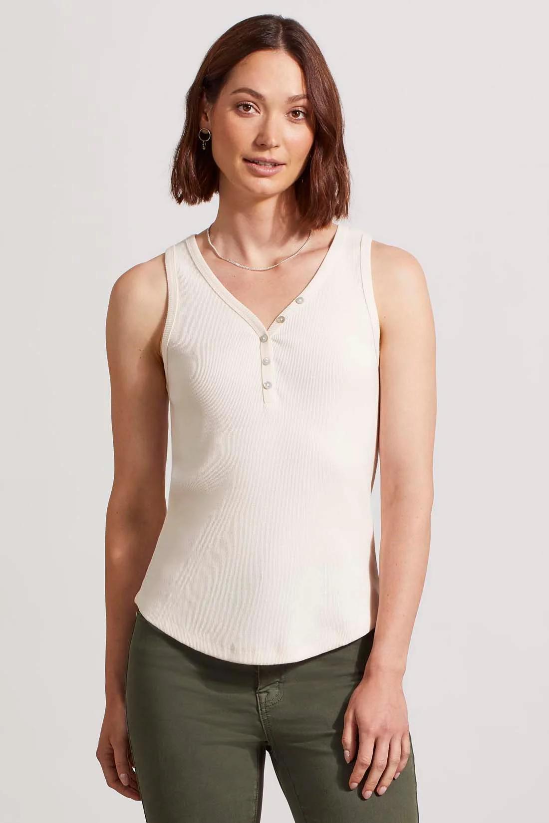 SOLID COTTON HENLEY TANK TOP Product Image