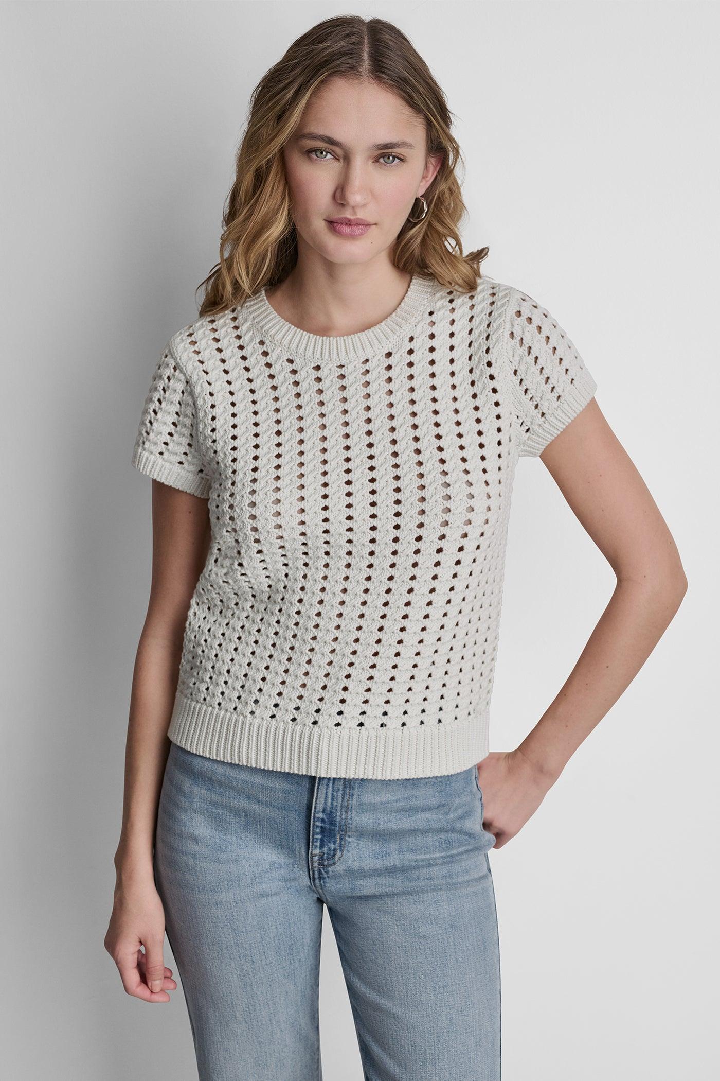 CHUNKY POINTELLE SHORT SLEEVE SWEATER Product Image