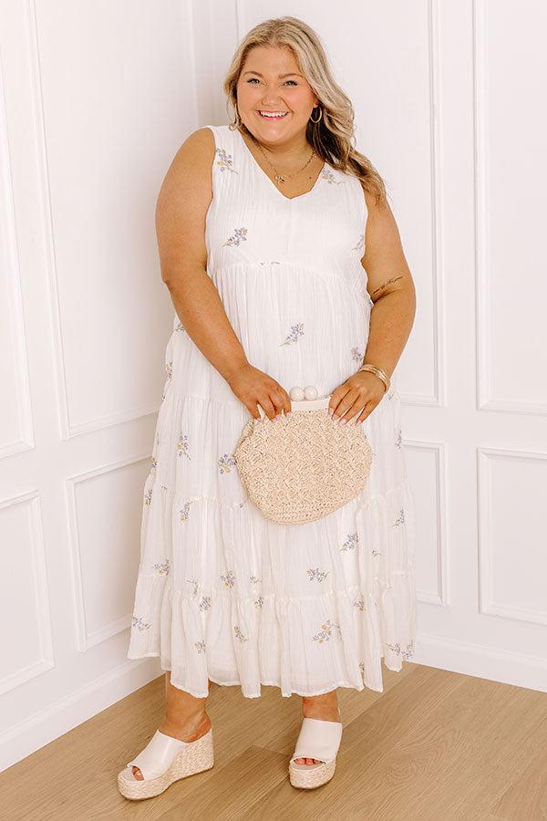 Chasing Wildflowers Embroidered Midi Dress Curves Product Image