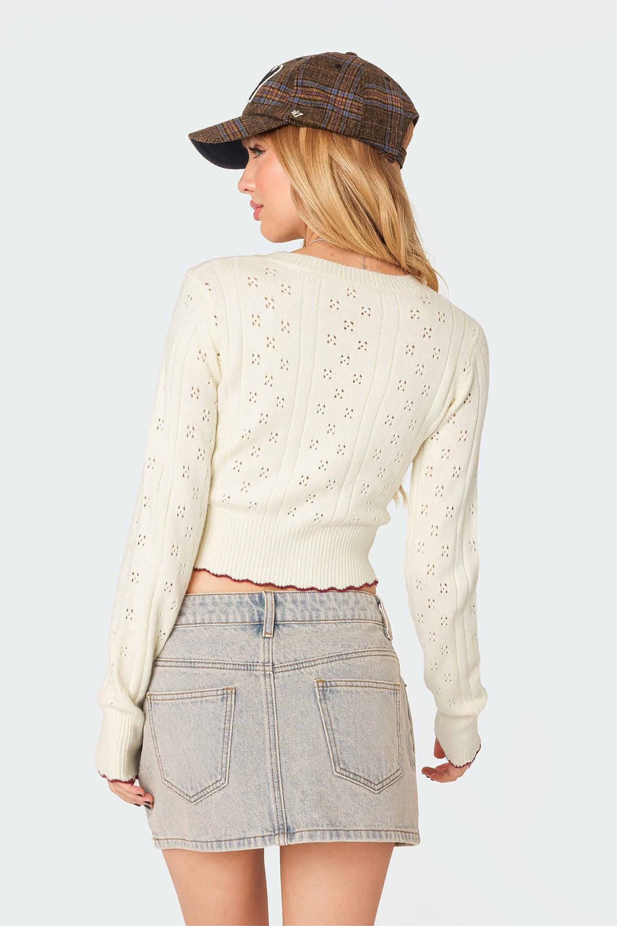 Nelly Embroidered Knit Crop Top Product Image