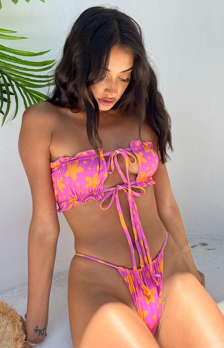 9.0 Swim Chupa Orange Floral Bikini Top Baby Product Image