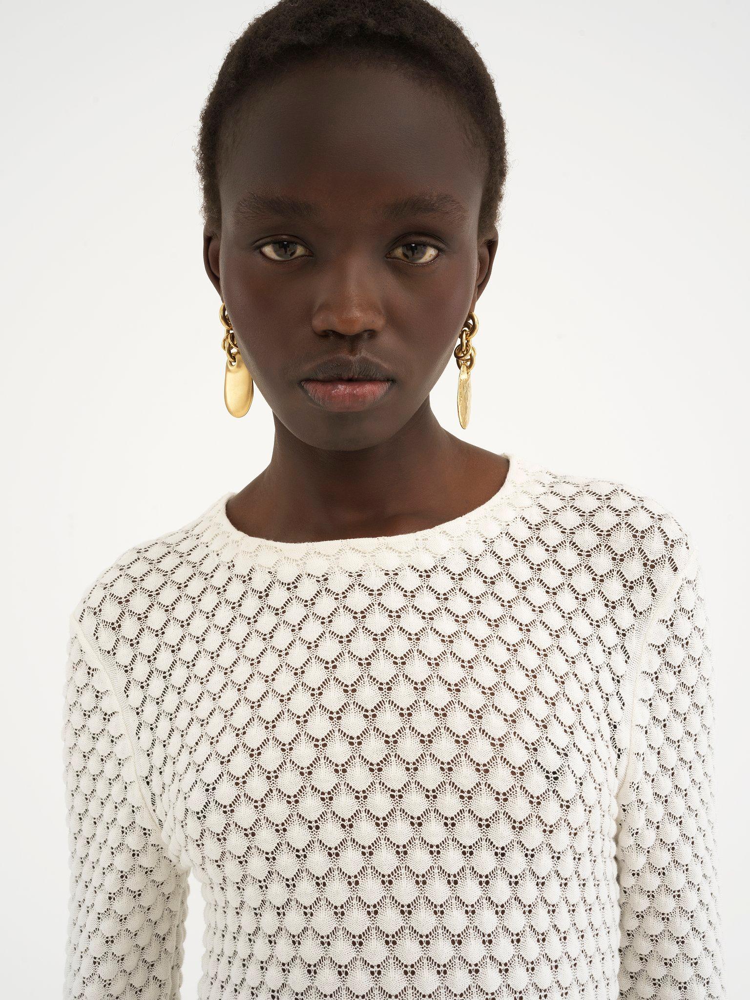 Mini dress in cotton pointelle Product Image