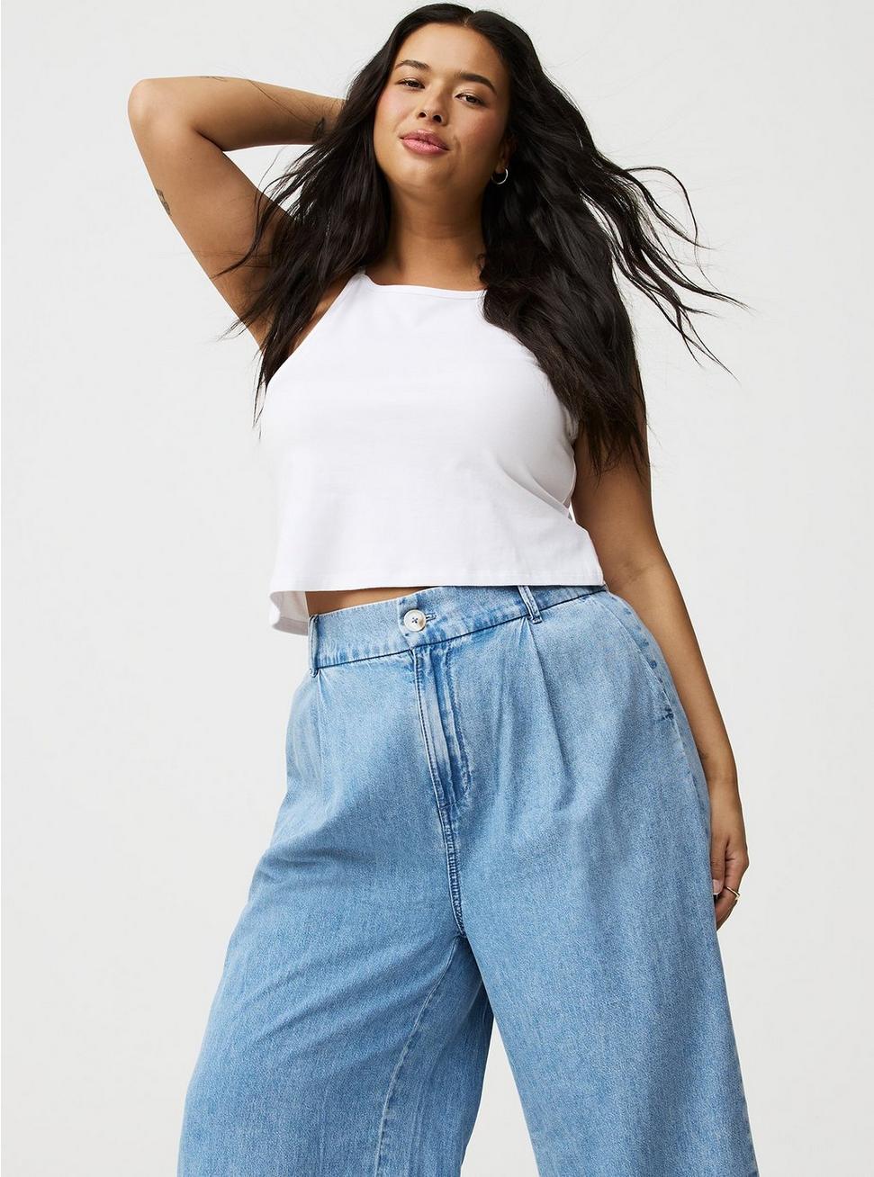 High-Rise Wide Leg Denim Trouser Product Image
