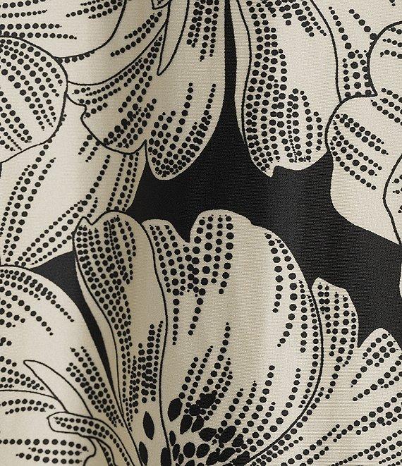 Bryn Walker Wesley Bianchi Neri Foiri Knit Crew Neck Short Sleeve Midi Dress Product Image