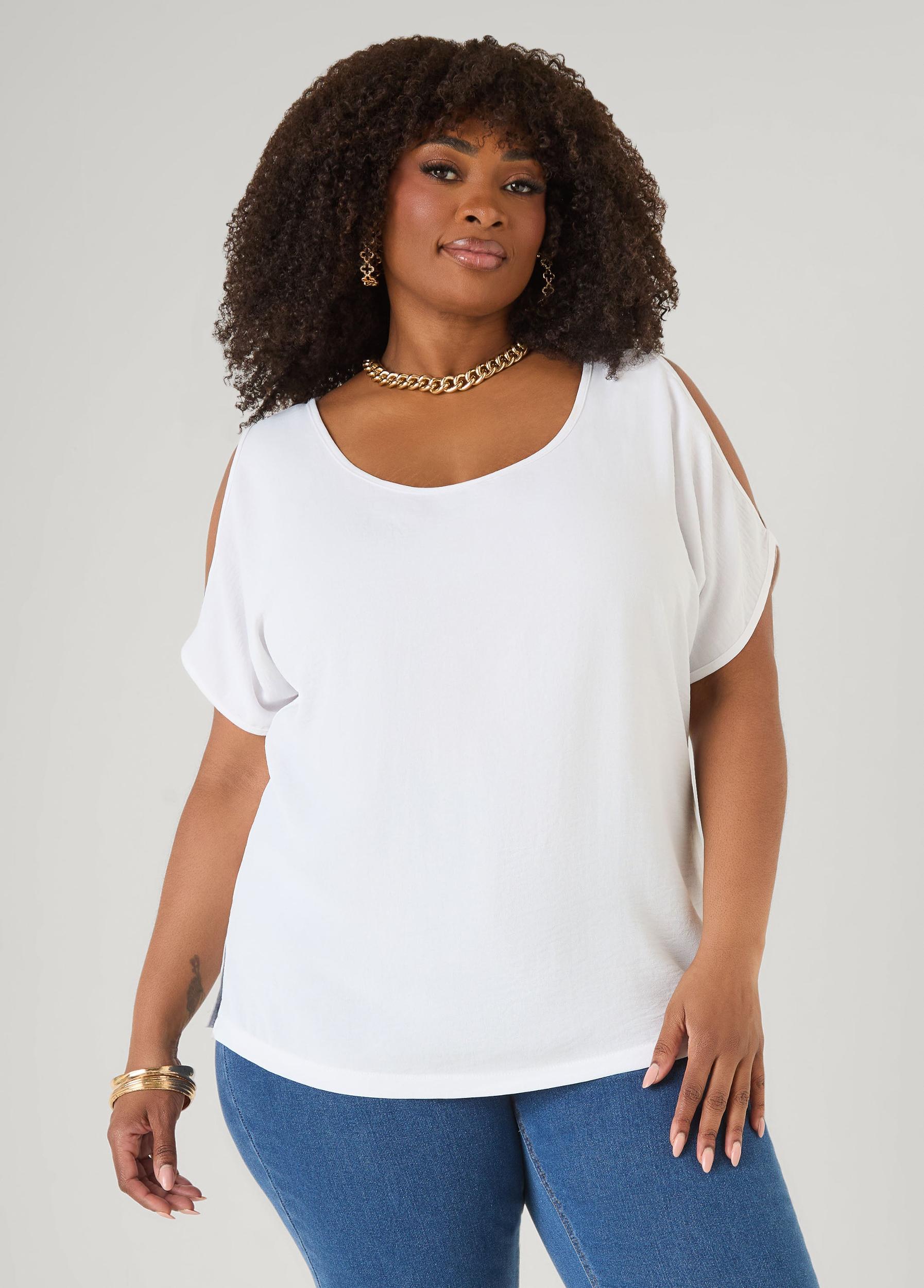 Textured Cold Shoulder Top Product Image