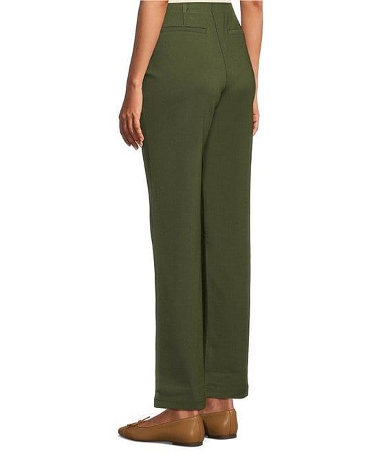 Intro Veronica Double Knit Pintuck Straight Leg Pull-On Pants Product Image