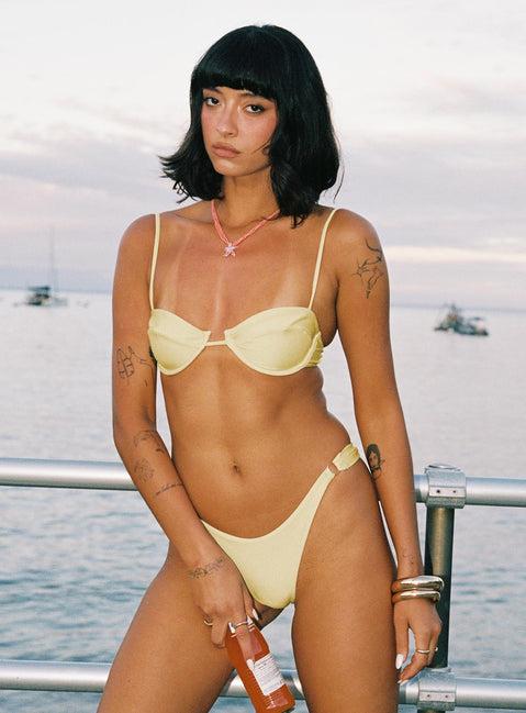 Presson Shine Underwire Bikini Top Yellow Product Image