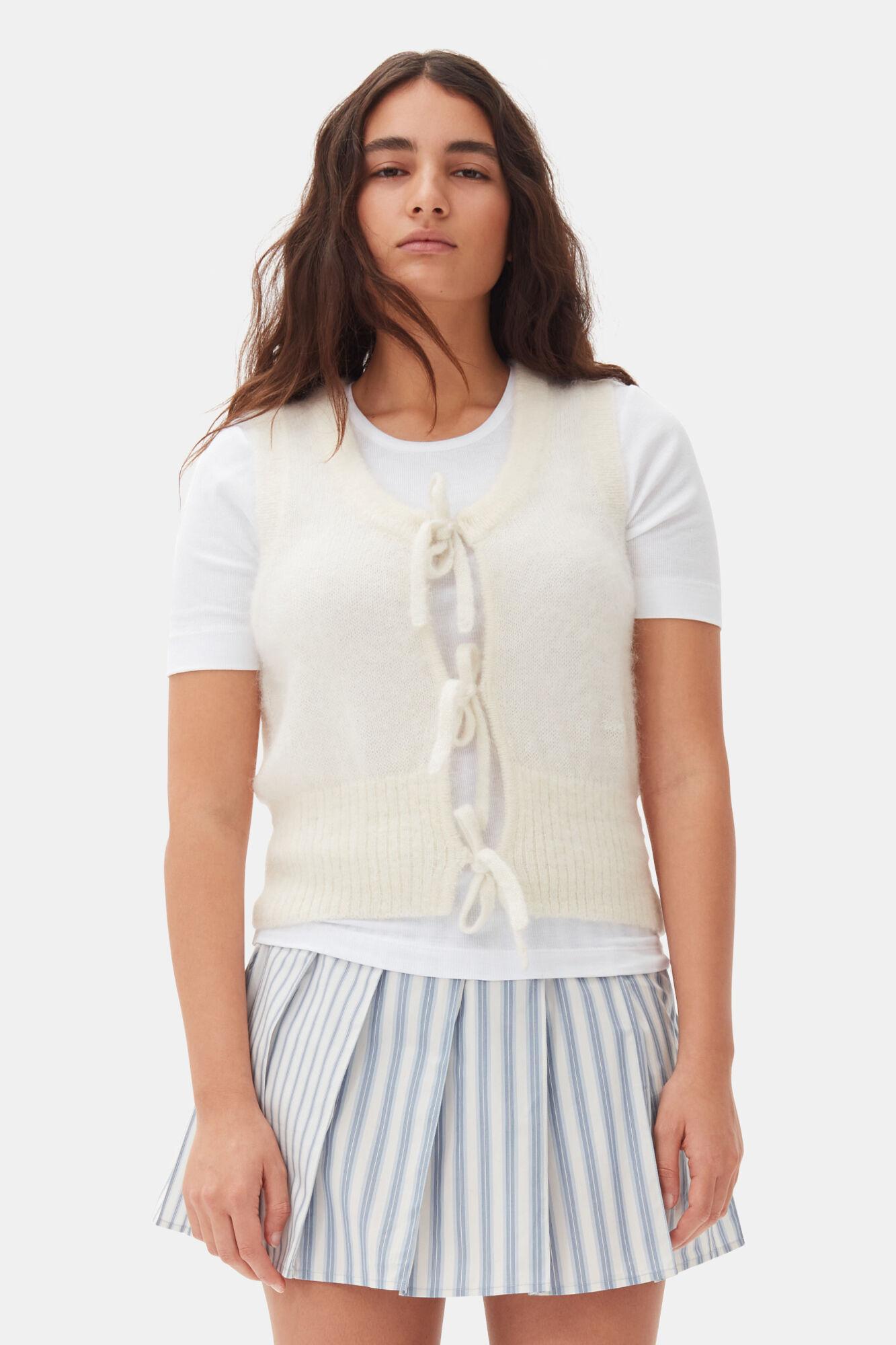 Ivory Tie String Vest Product Image