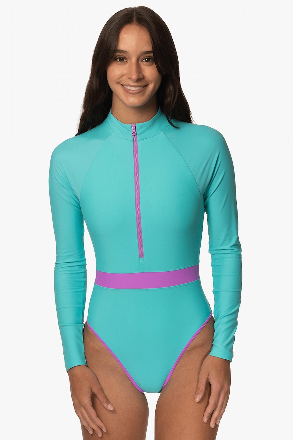 Nazare Long Sleeve Zip-Up Surf One Piece - Manifest Female Product Image