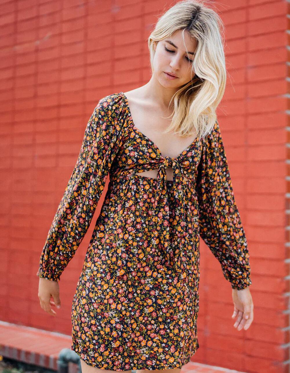 VOLCOM Blossom Binge Womens Mini Dress - BLACK COMBO Product Image