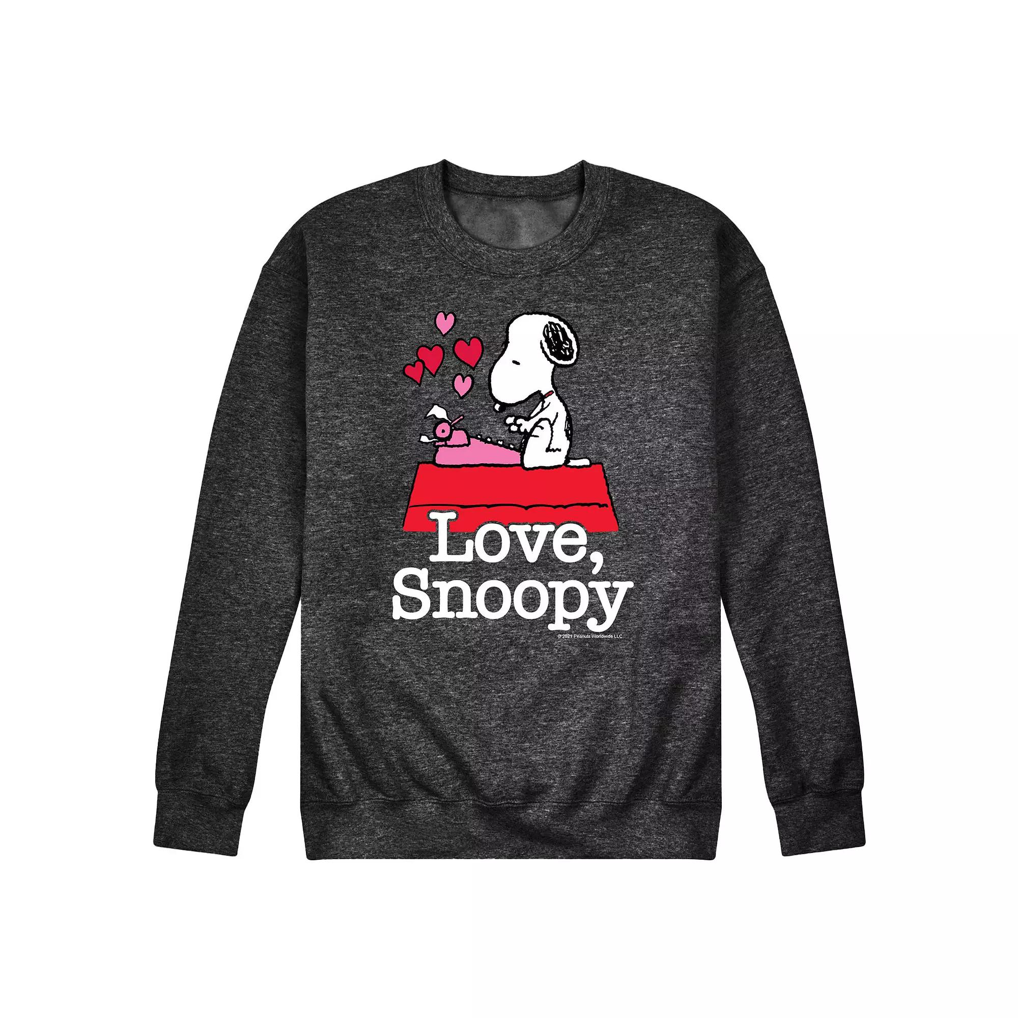 Men's Peanuts Love Snoopy Fleece Sweatshirt,  Product Image